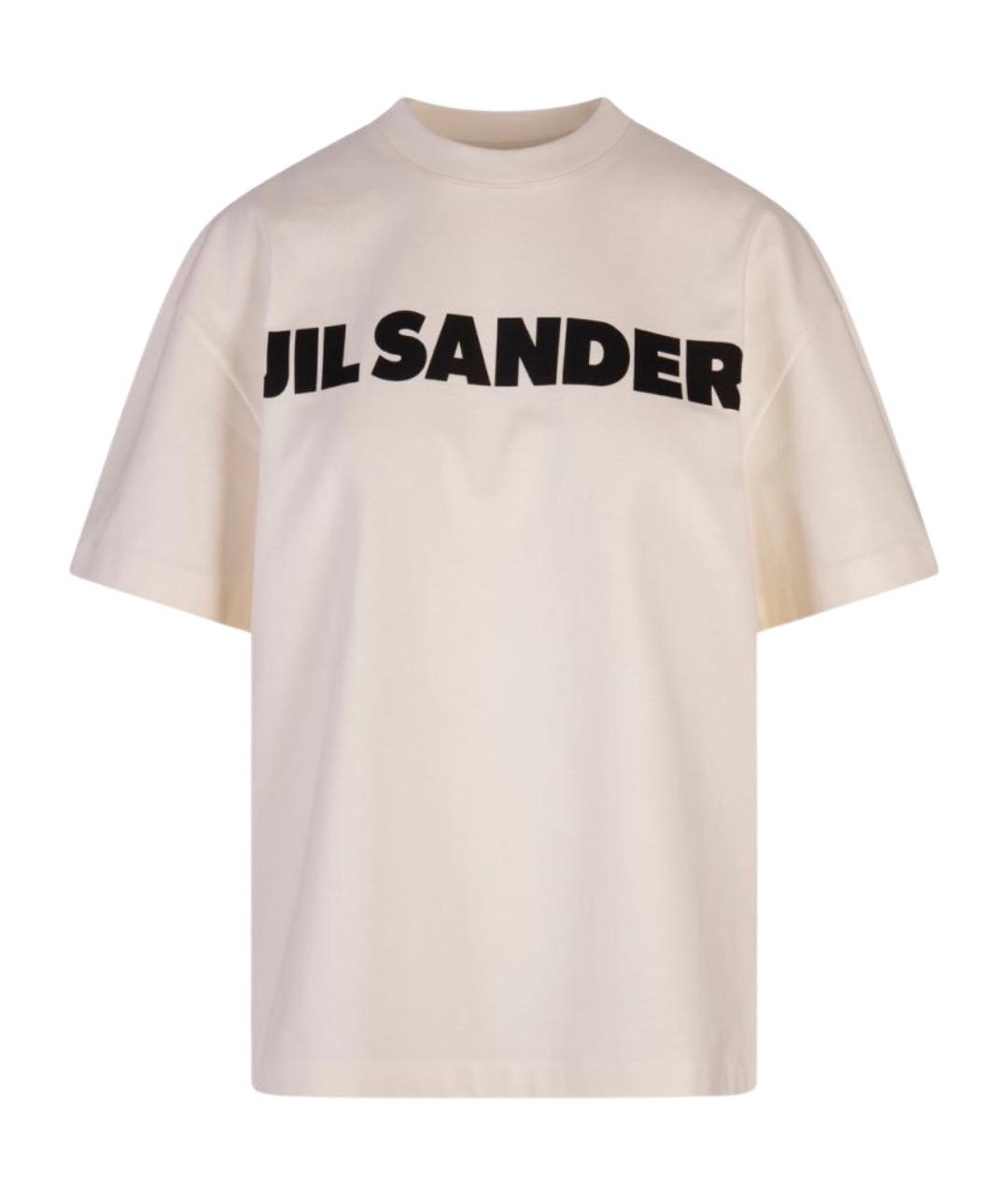 JIL SANDER Белая хлопковая футболка, фото 1