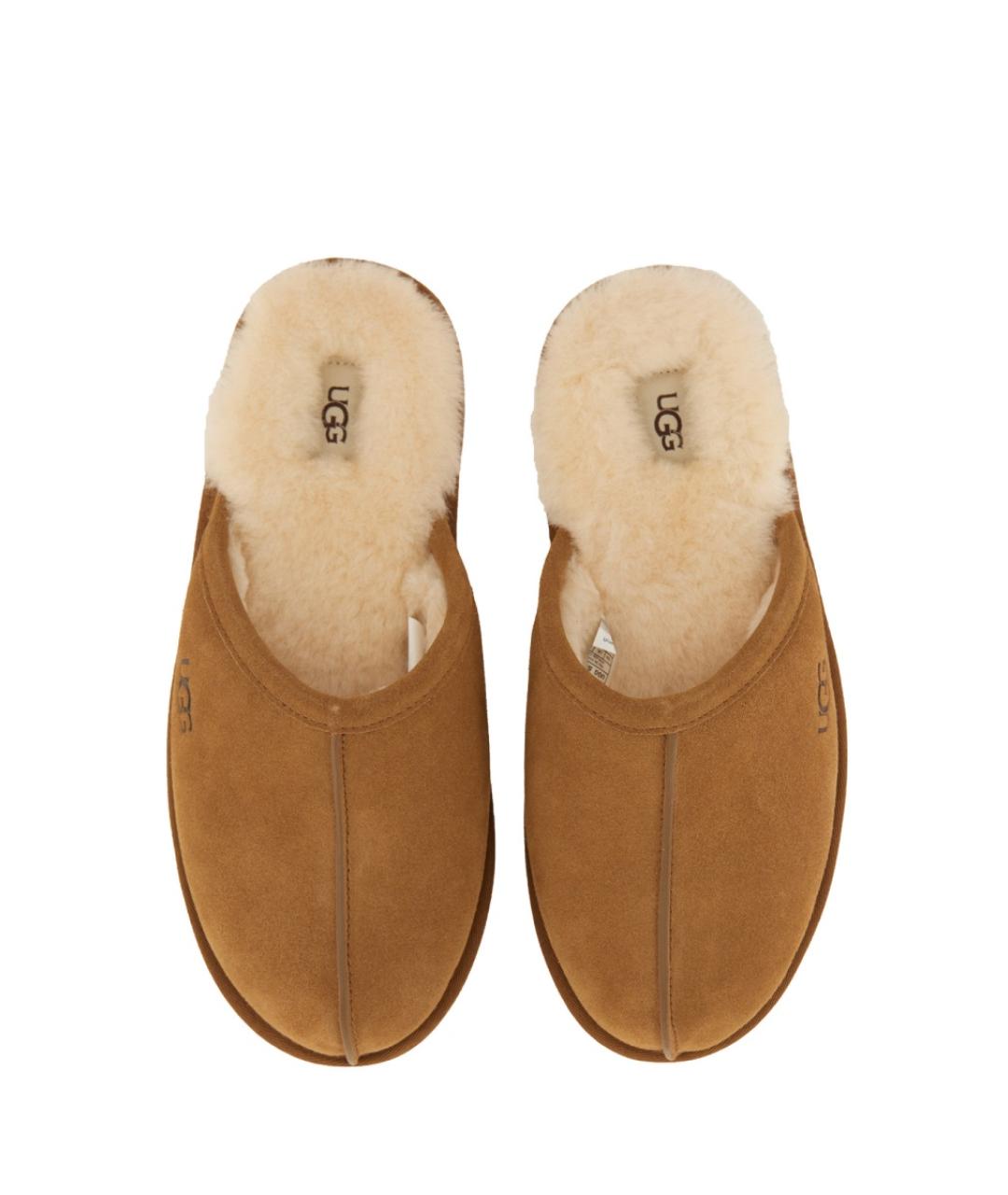 UGG AUSTRALIA Коричневые кожаные шлепанцы, фото 6