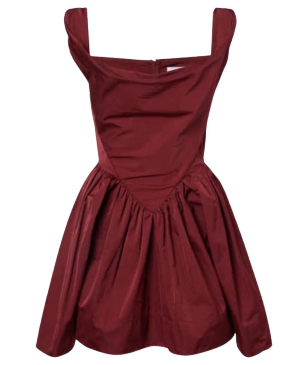 VIVIENNE WESTWOOD Бордовое хлопковое коктейльное платье, фото 1