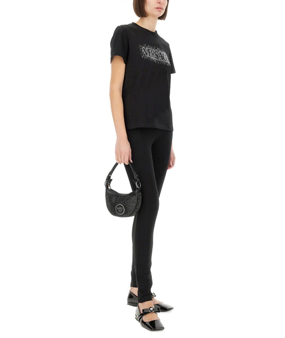VERSACE Черные вискозные леггинсы и велосипедки, фото 3