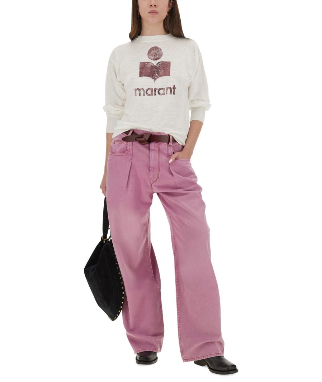 ISABEL MARANT ETOILE Белая льняная футболка, фото 4