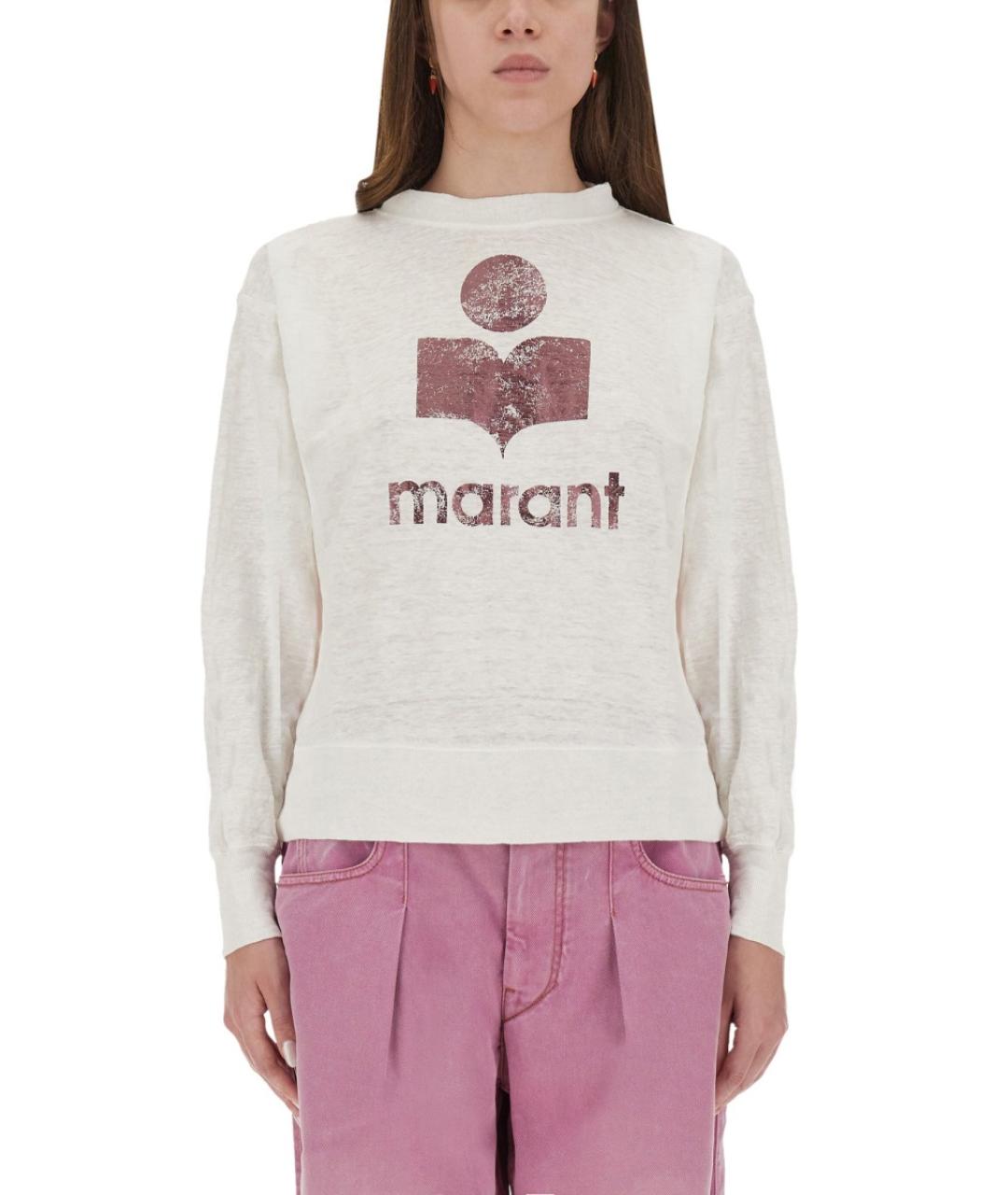 ISABEL MARANT ETOILE Белая льняная футболка, фото 3