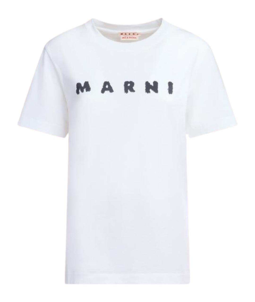 MARNI Белая хлопковая футболка, фото 1