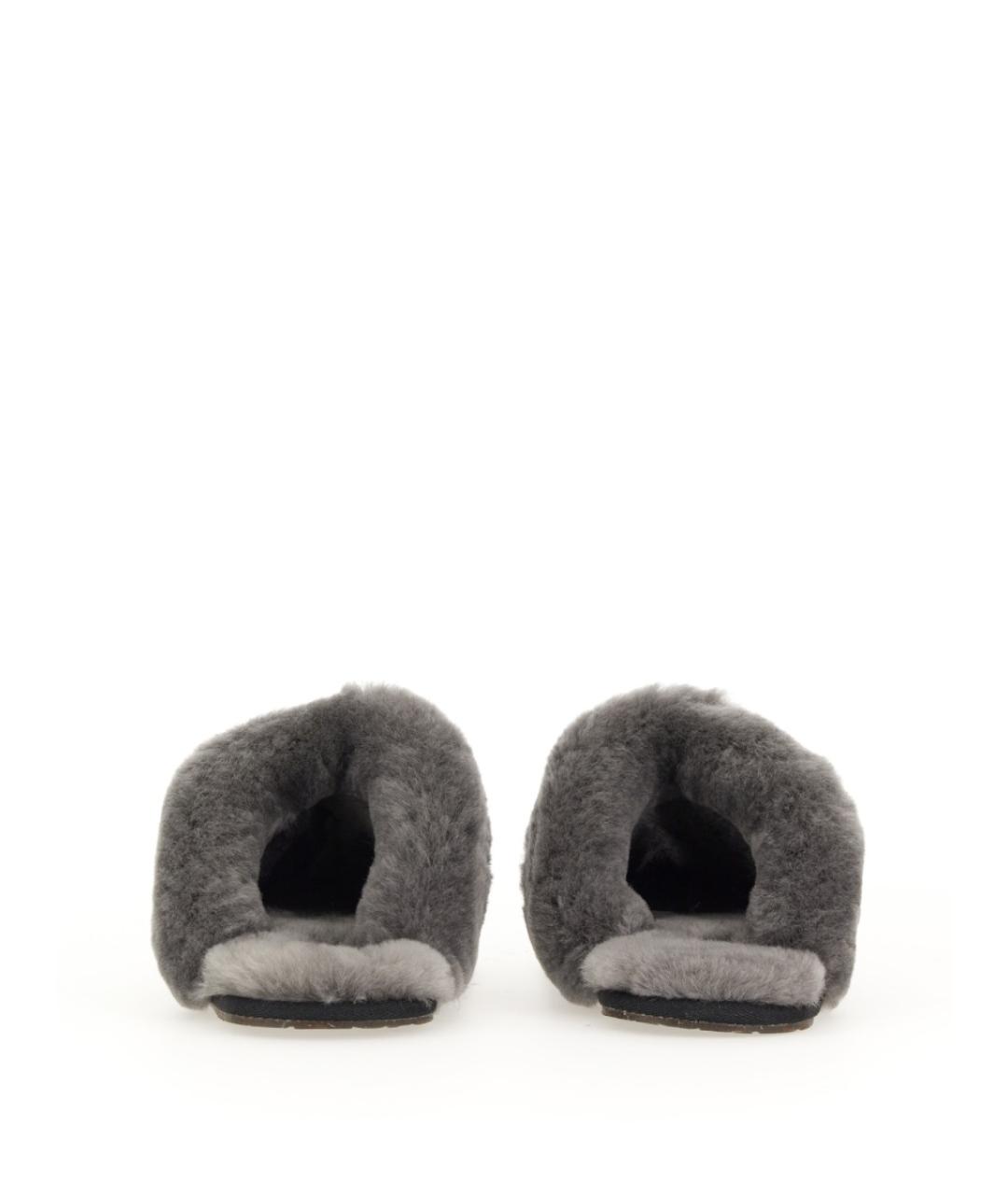 UGG AUSTRALIA Черные кожаные шлепанцы, фото 3