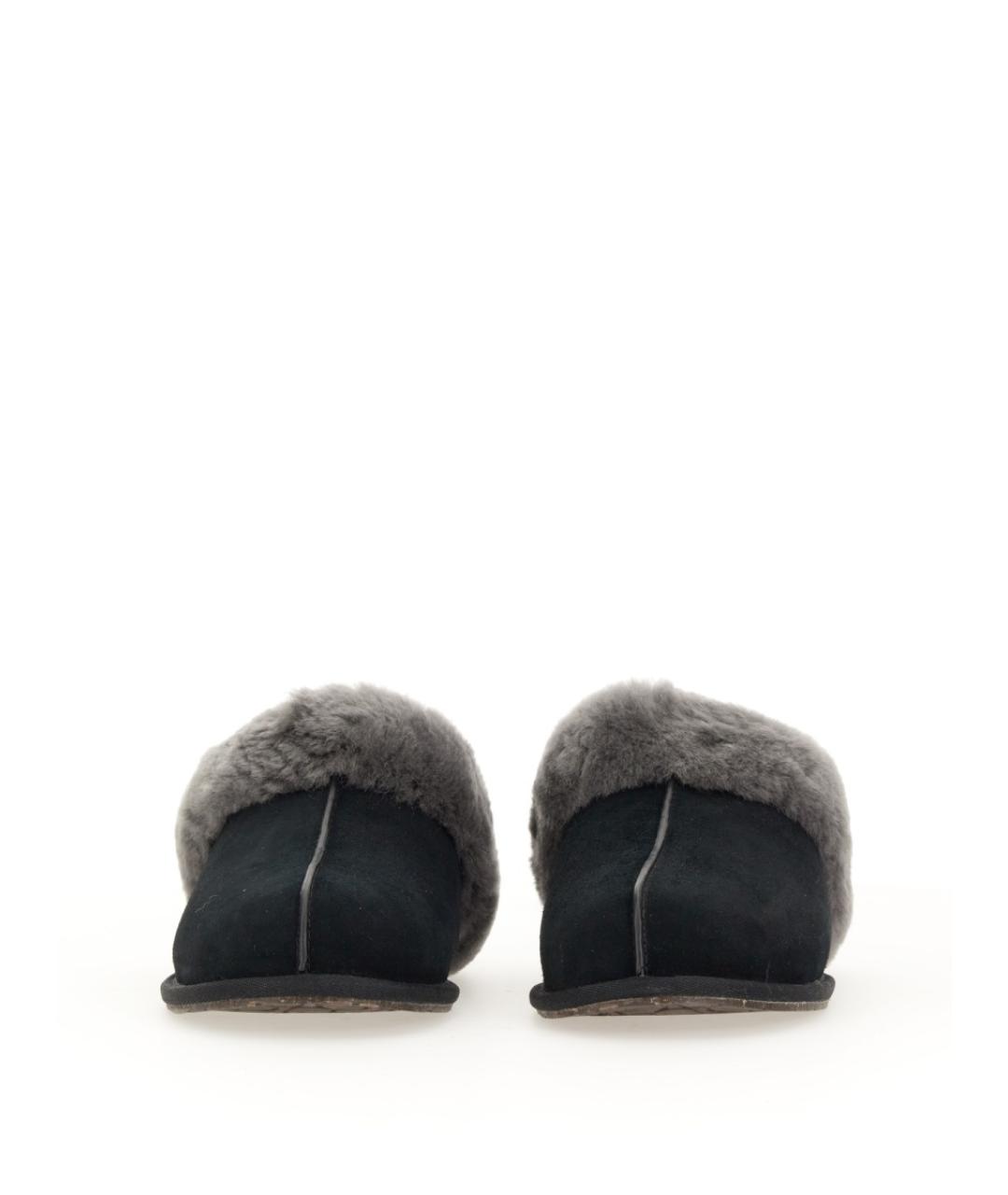 UGG AUSTRALIA Черные кожаные шлепанцы, фото 4
