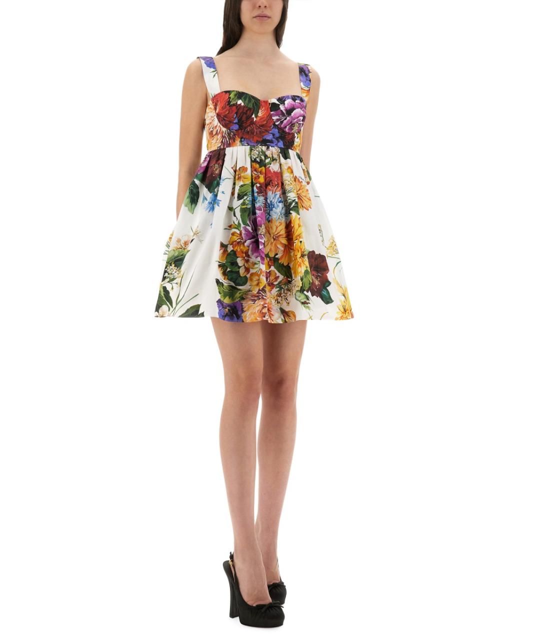 DOLCE&GABBANA Мульти хлопковое повседневное платье, фото 3