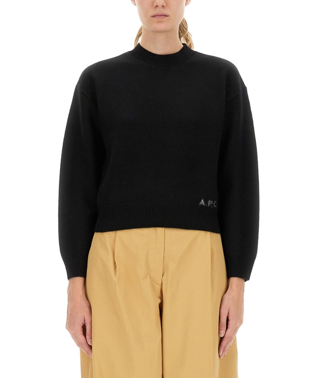 A.P.C. Черный шерстяной джемпер / свитер, фото 5