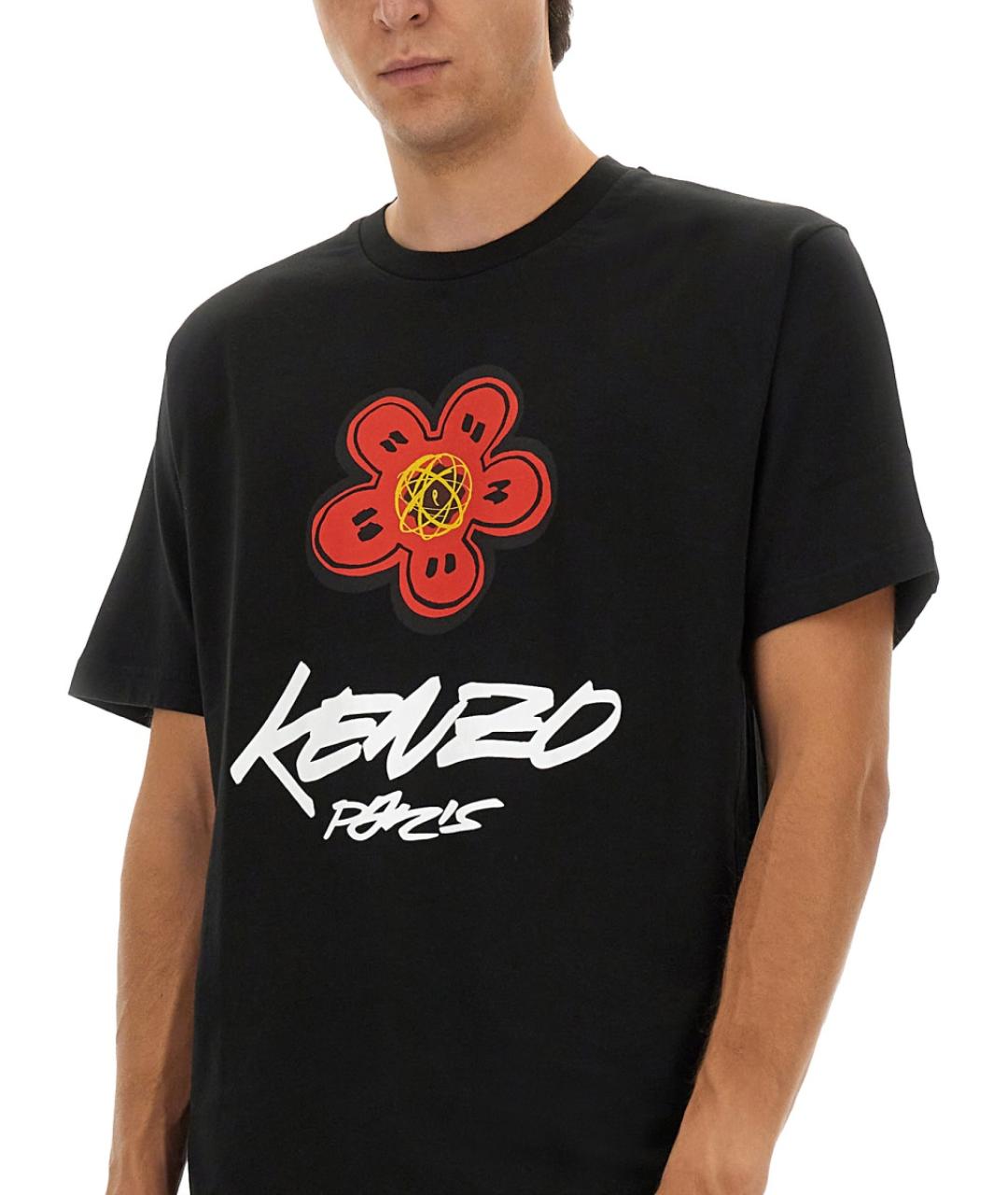 KENZO Черная хлопковая футболка, фото 5