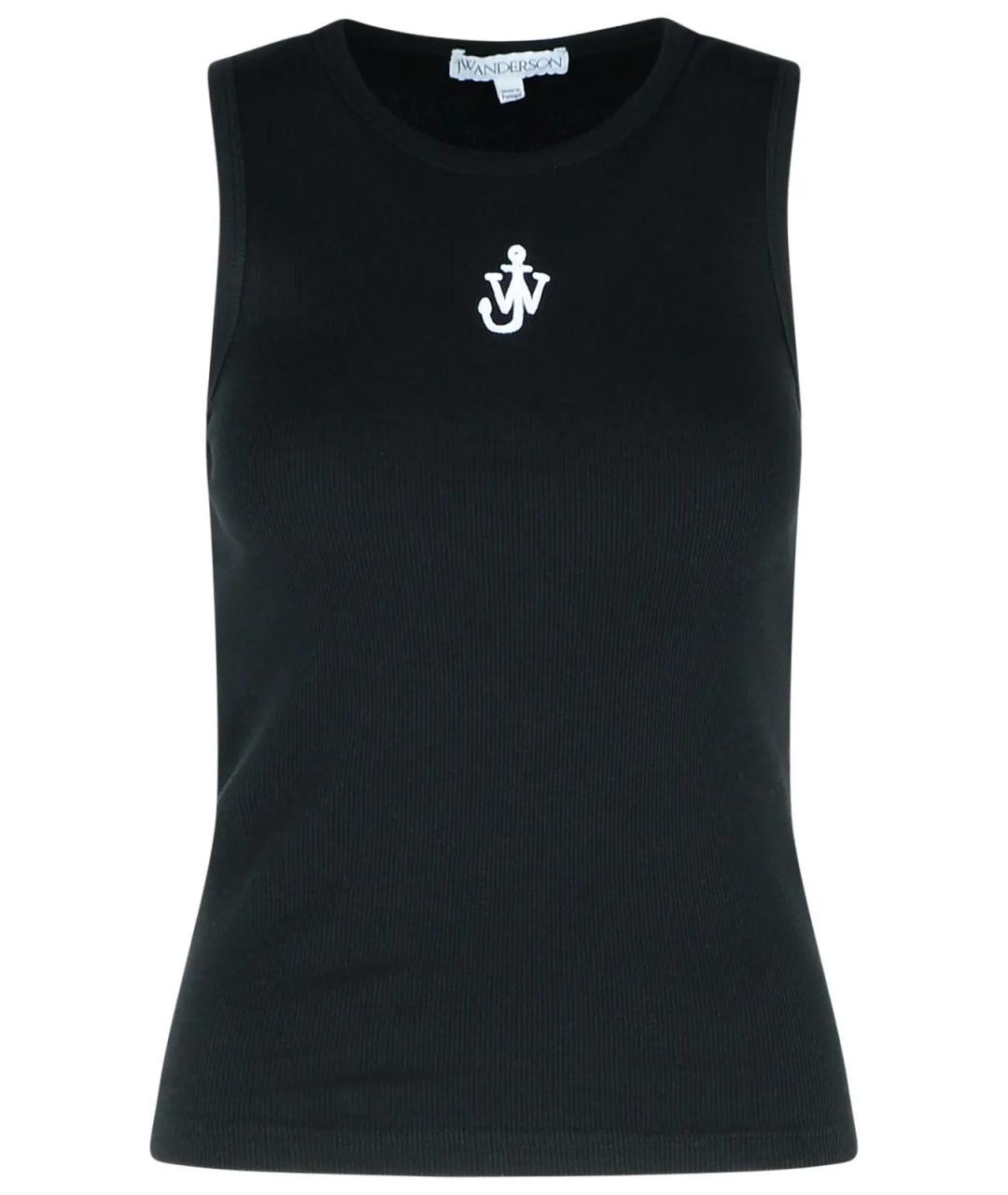 J.W.ANDERSON Черная хлопковая майка, фото 1