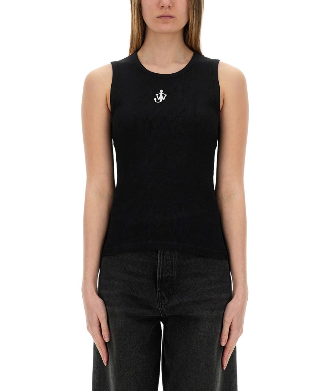 J.W.ANDERSON Черная хлопковая майка, фото 2