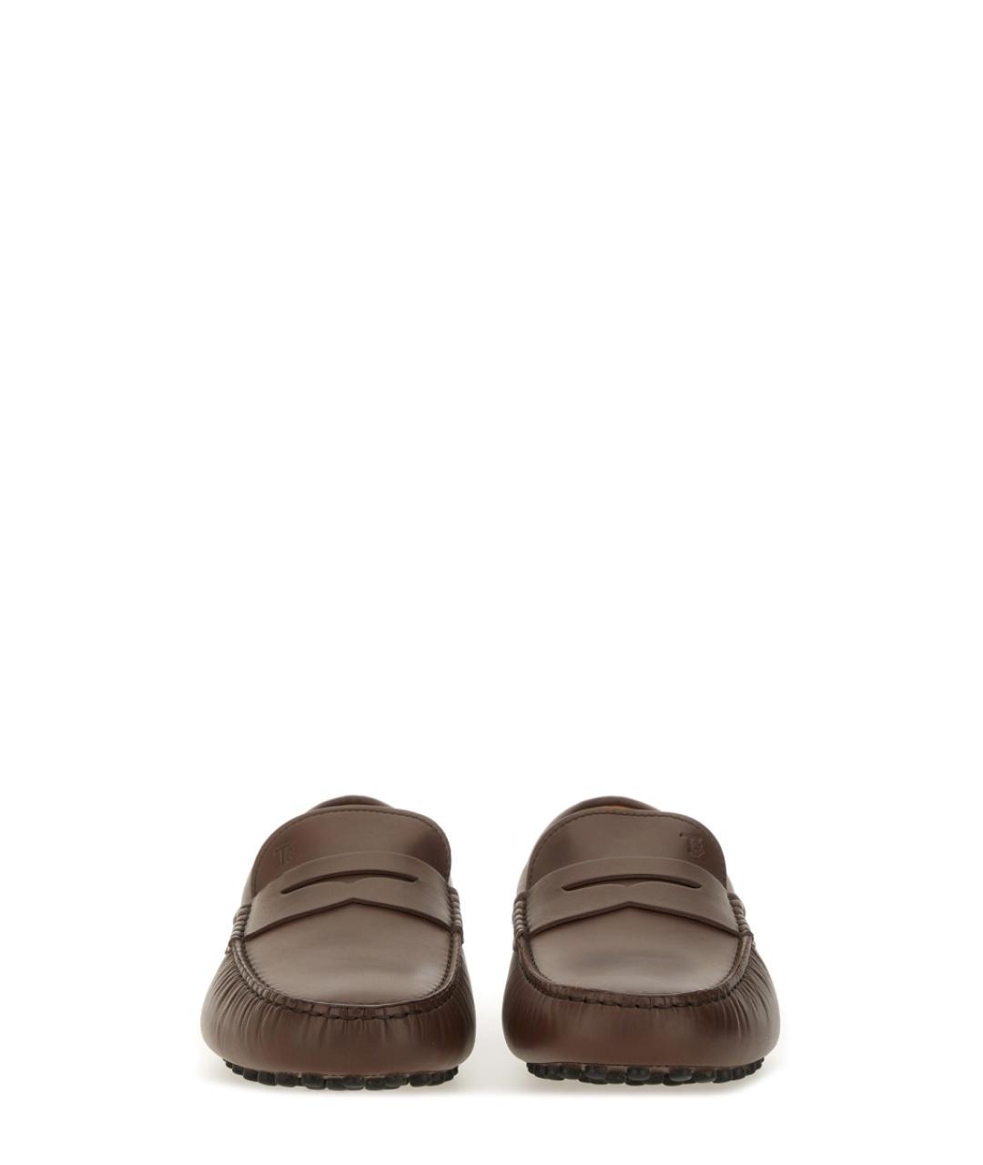 TOD'S Коричневые кожаные мокасины, фото 4