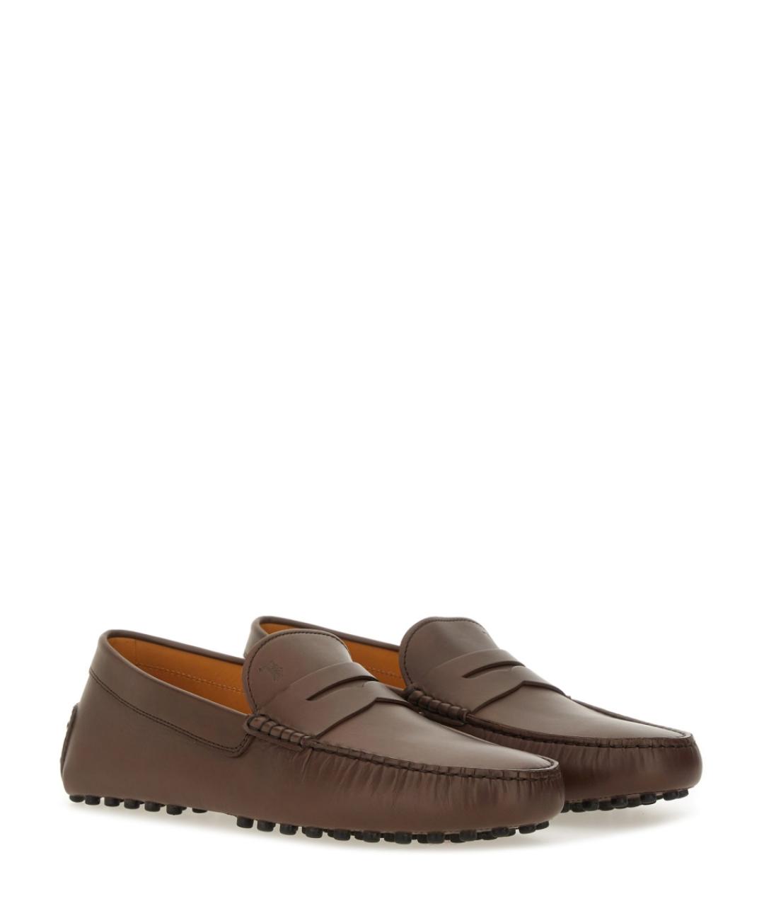 TOD'S Коричневые кожаные мокасины, фото 2