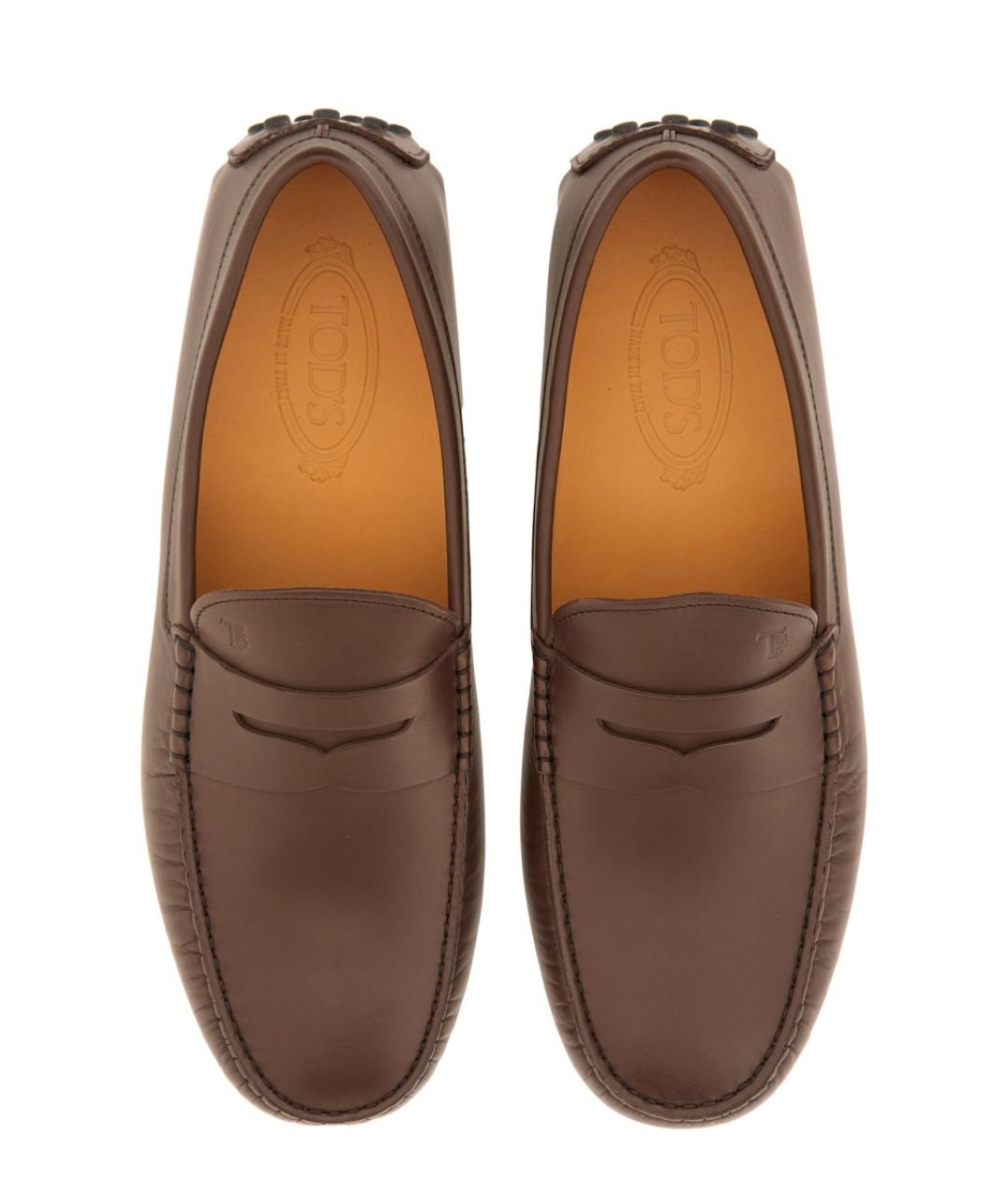 TOD'S Коричневые кожаные мокасины, фото 6