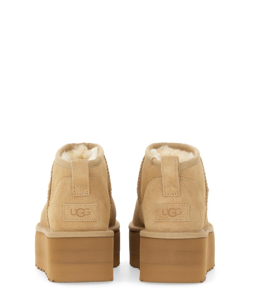 UGG AUSTRALIA Бежевые кожаные ботинки, фото 3