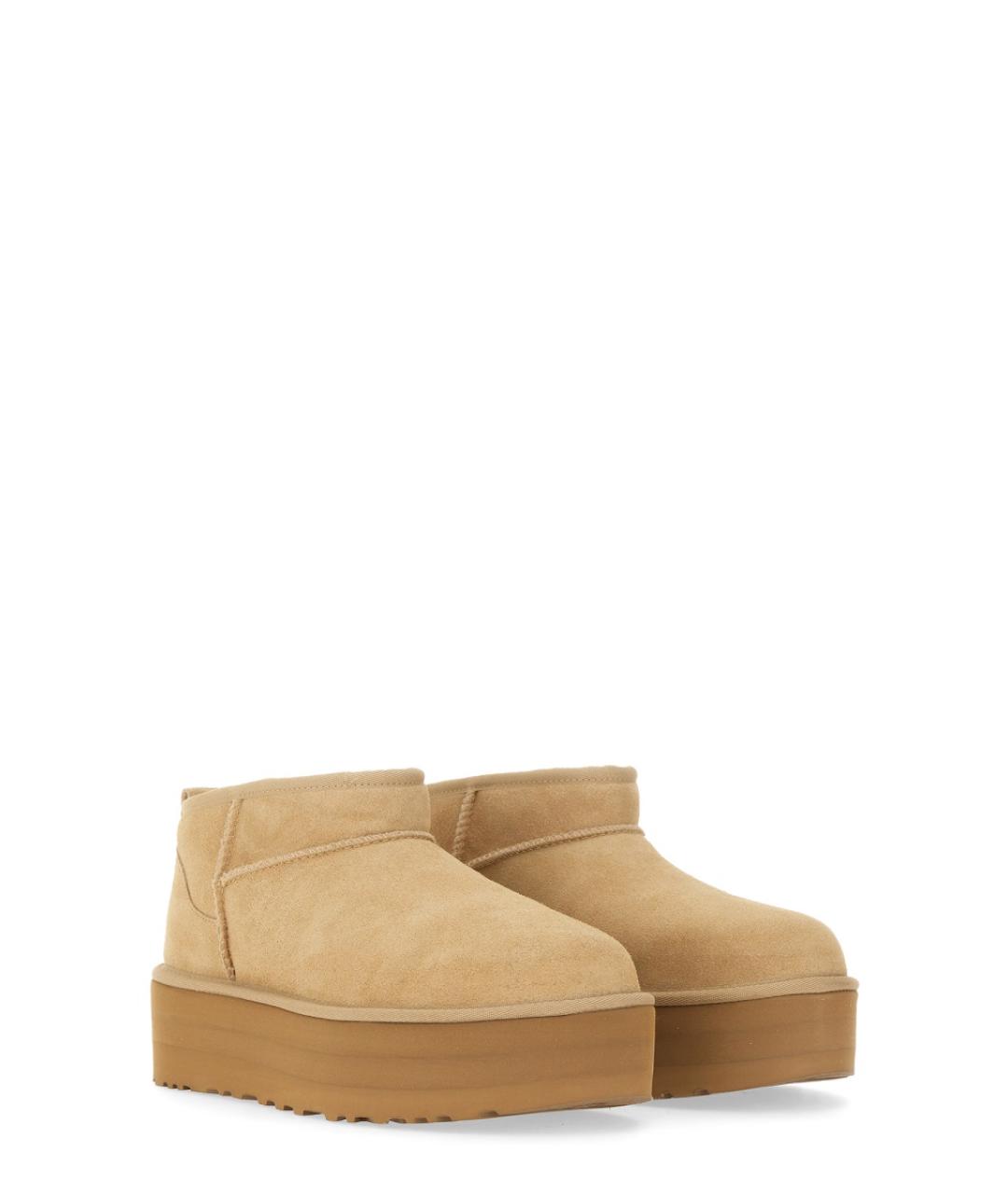 UGG AUSTRALIA Бежевые кожаные ботинки, фото 2