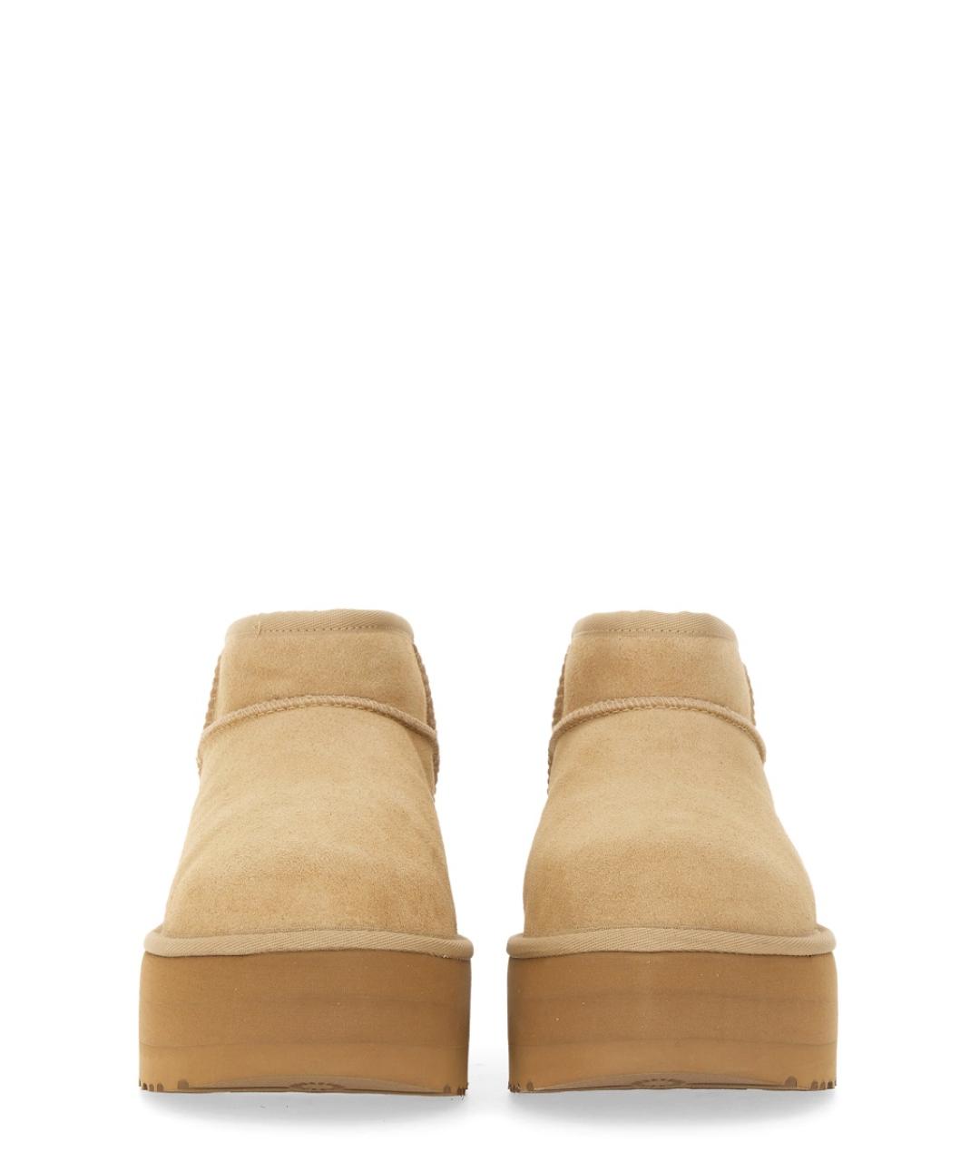 UGG AUSTRALIA Бежевые кожаные ботинки, фото 4