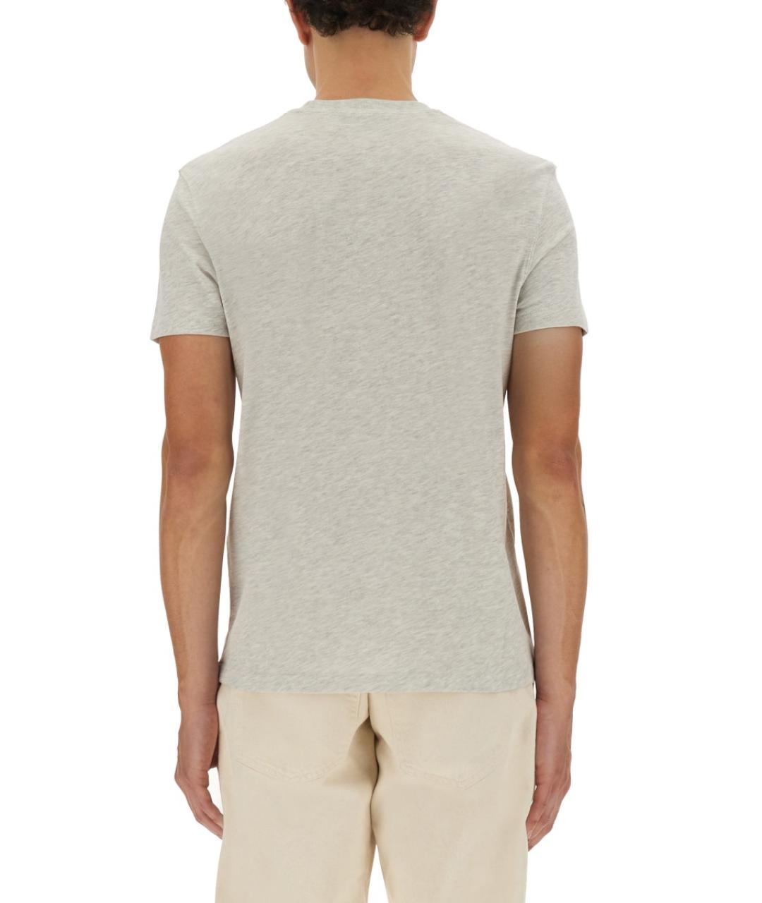 TOM FORD Серая хлопко-полиэстеровая футболка, фото 3