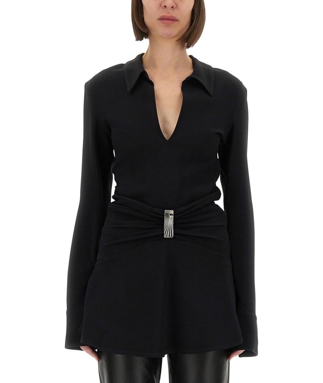 THE ATTICO Черное вискозное повседневное платье, фото 2