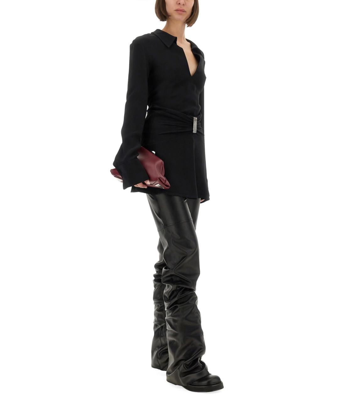 THE ATTICO Черное вискозное повседневное платье, фото 3