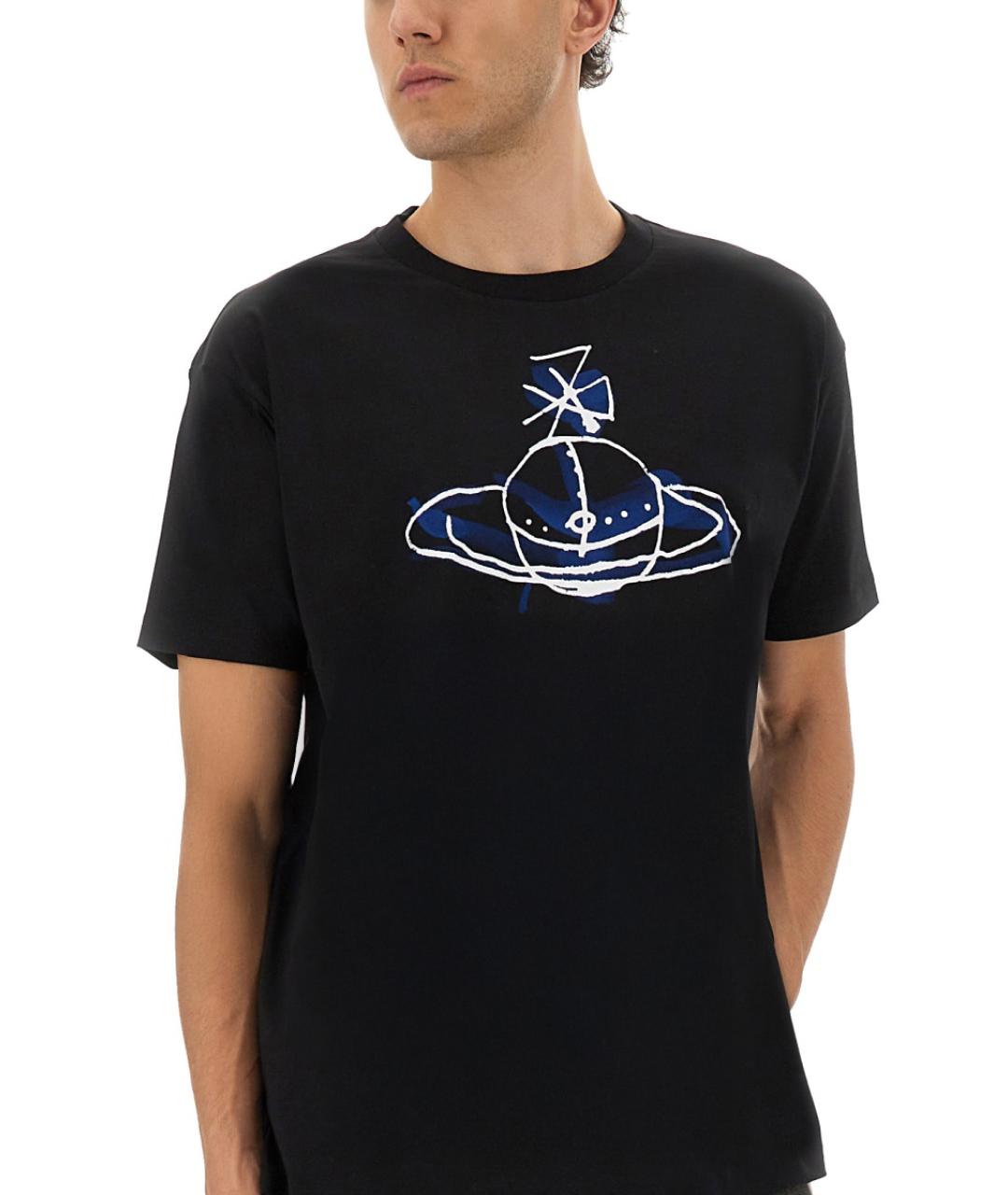 VIVIENNE WESTWOOD Черная хлопковая футболка, фото 5