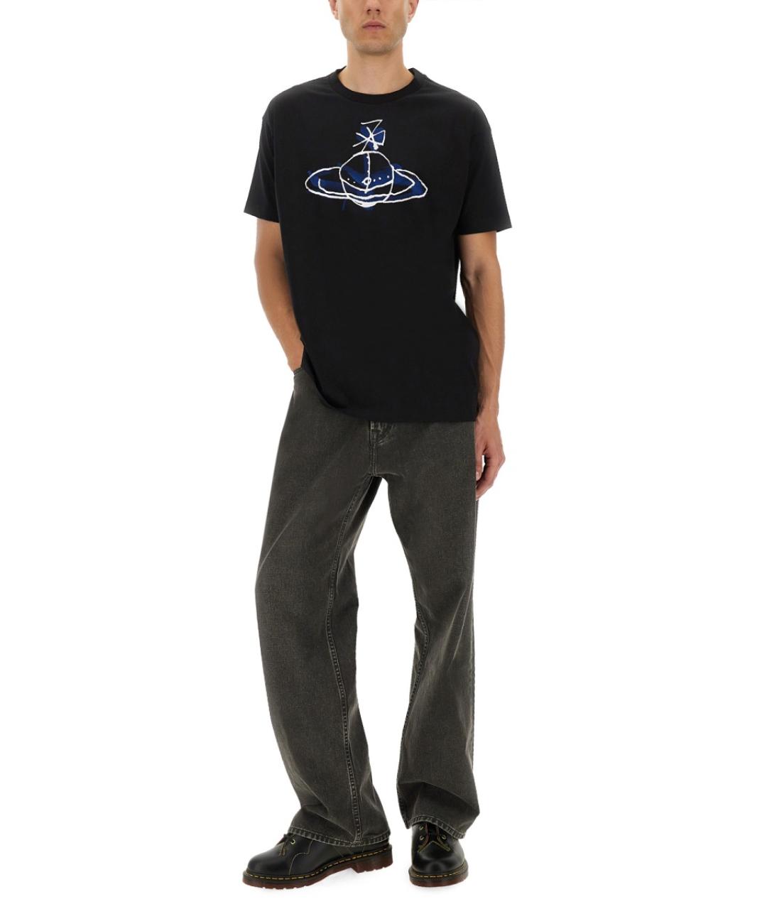 VIVIENNE WESTWOOD Черная хлопковая футболка, фото 3