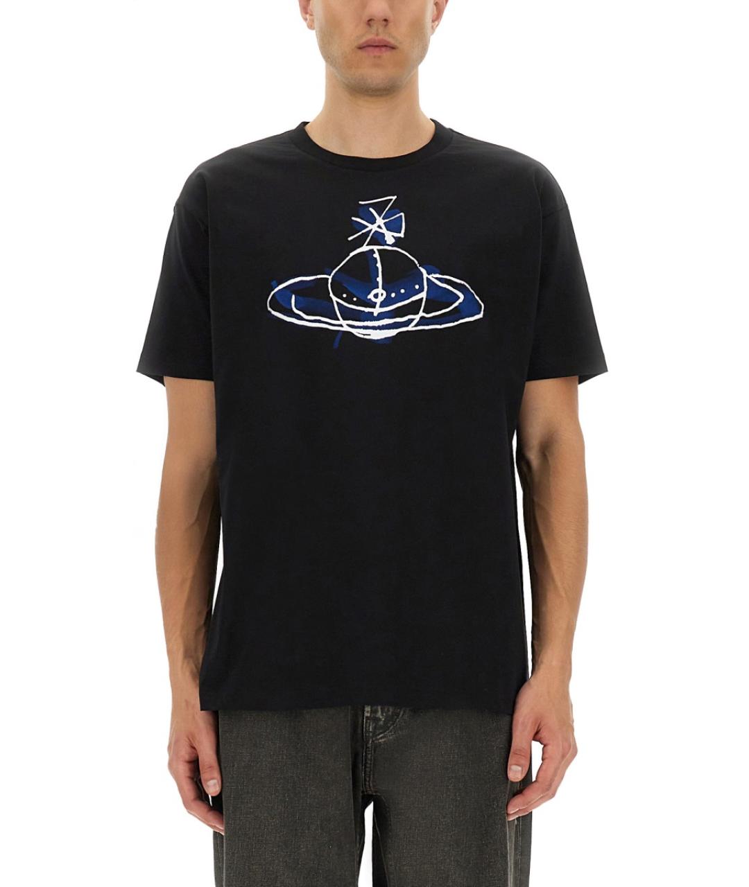 VIVIENNE WESTWOOD Черная хлопковая футболка, фото 2