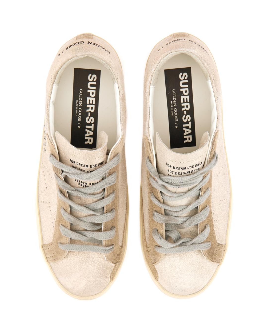 GOLDEN GOOSE DELUXE BRAND Бежевые кожаные кеды, фото 6