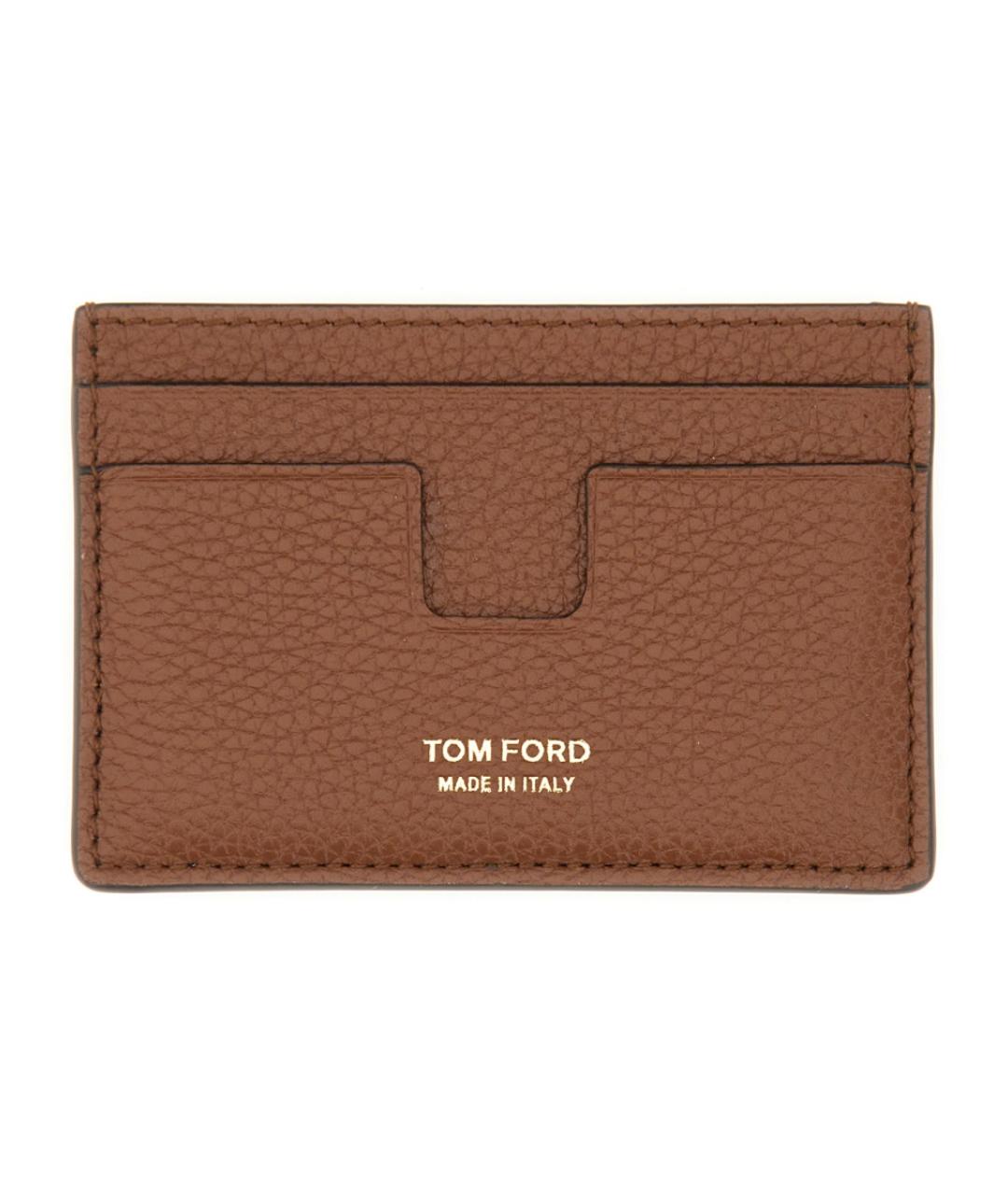 TOM FORD Коричневый кожаный кардхолдер, фото 1