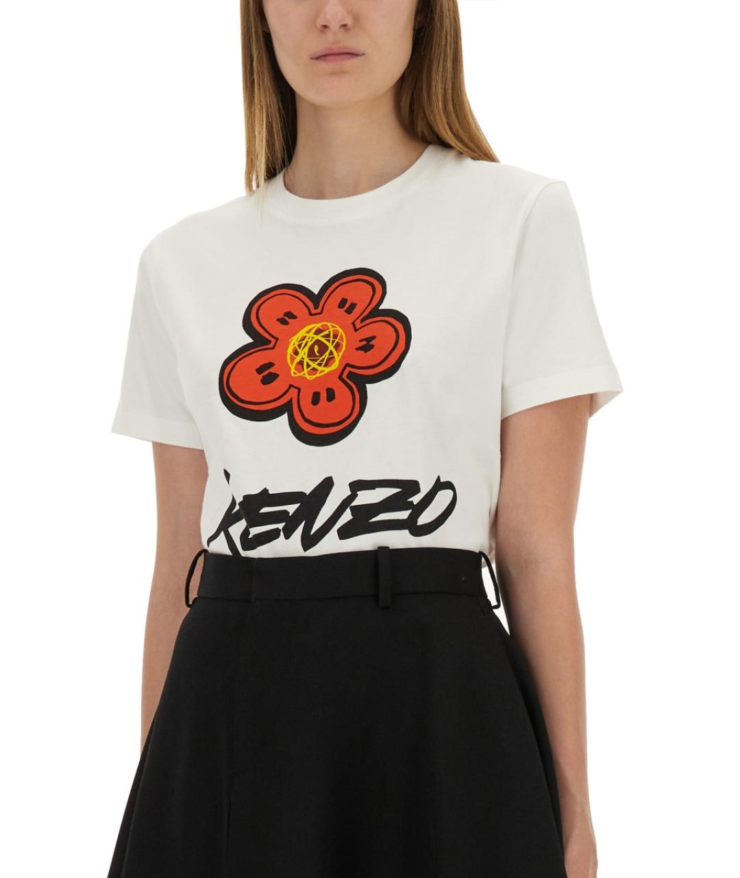 KENZO Белая хлопковая футболка, фото 5