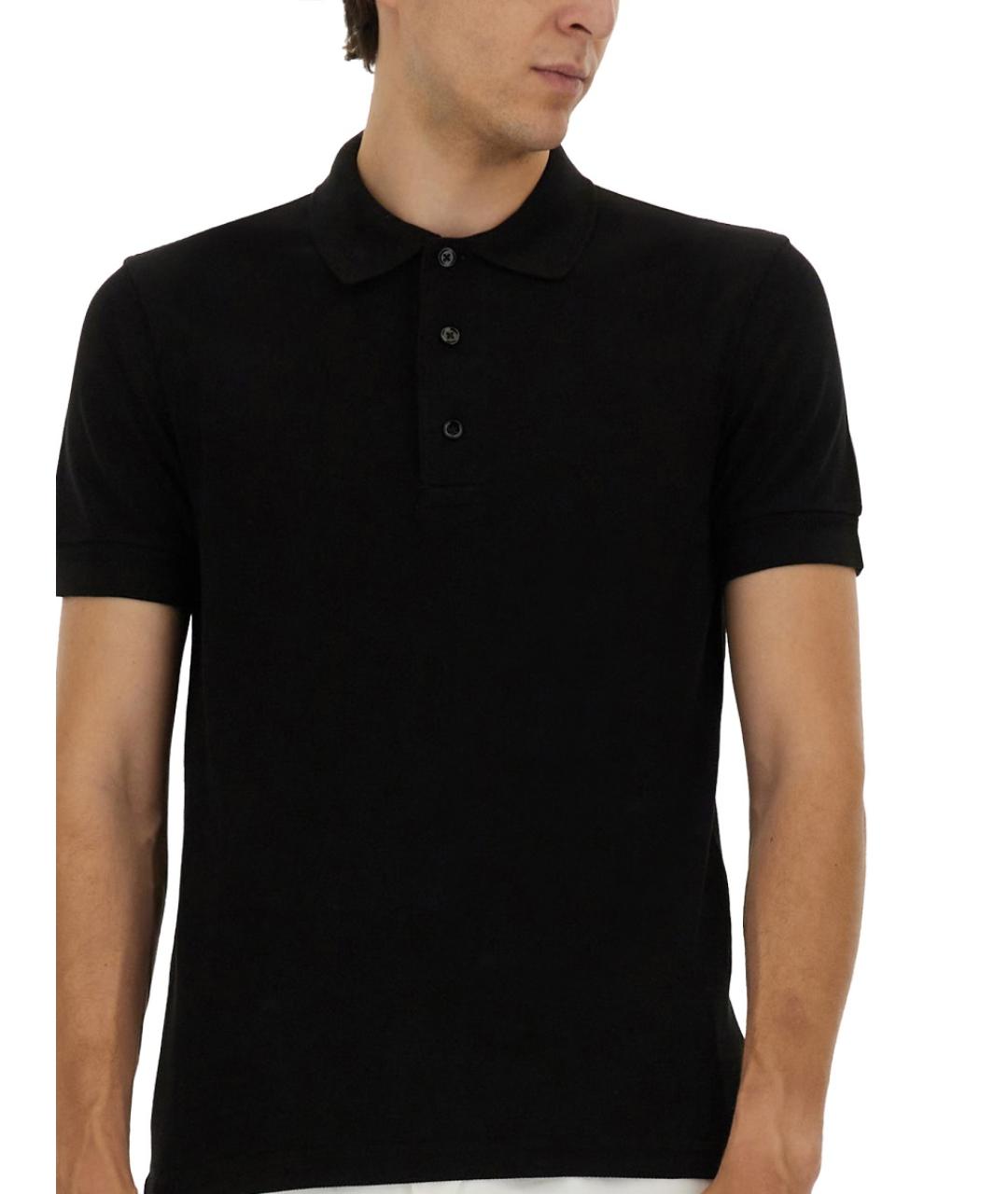 TOM FORD Черное поло с коротким рукавом, фото 5