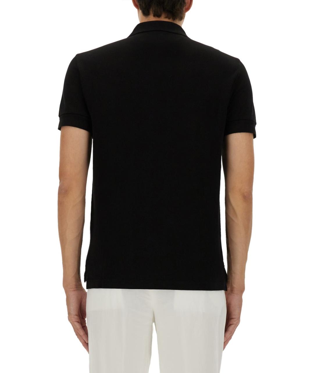 TOM FORD Черное поло с коротким рукавом, фото 4