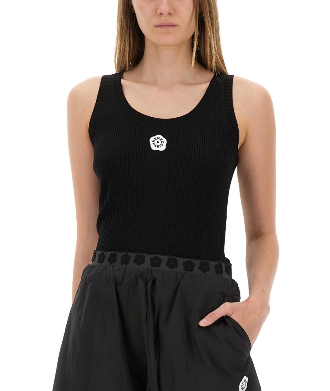 KENZO Черная вискозная майка, фото 5