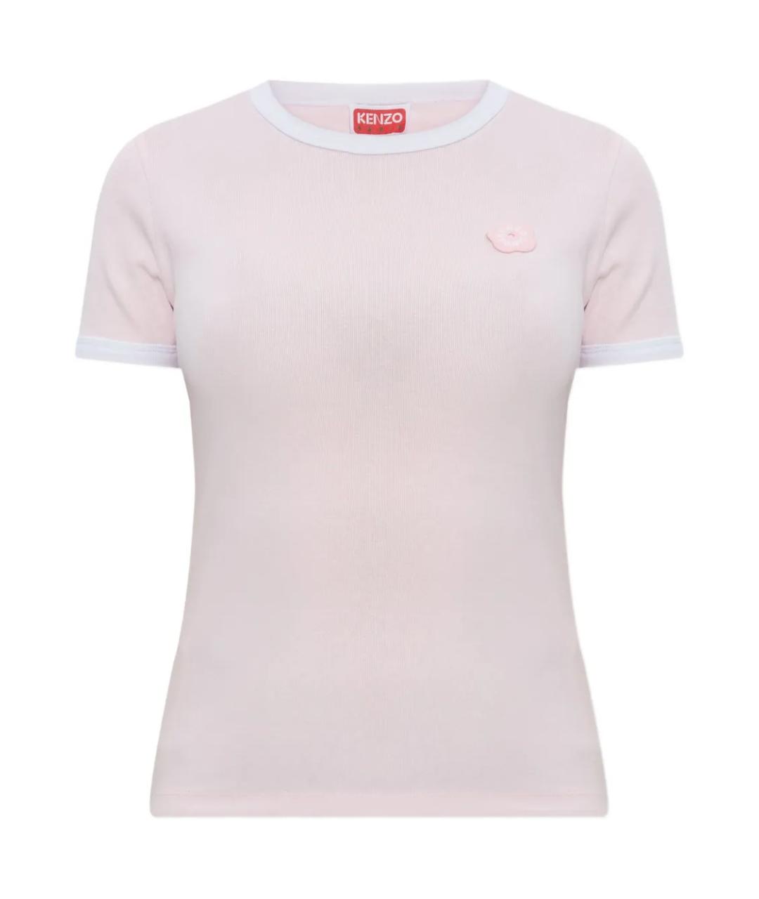 KENZO Розовая хлопковая футболка, фото 1