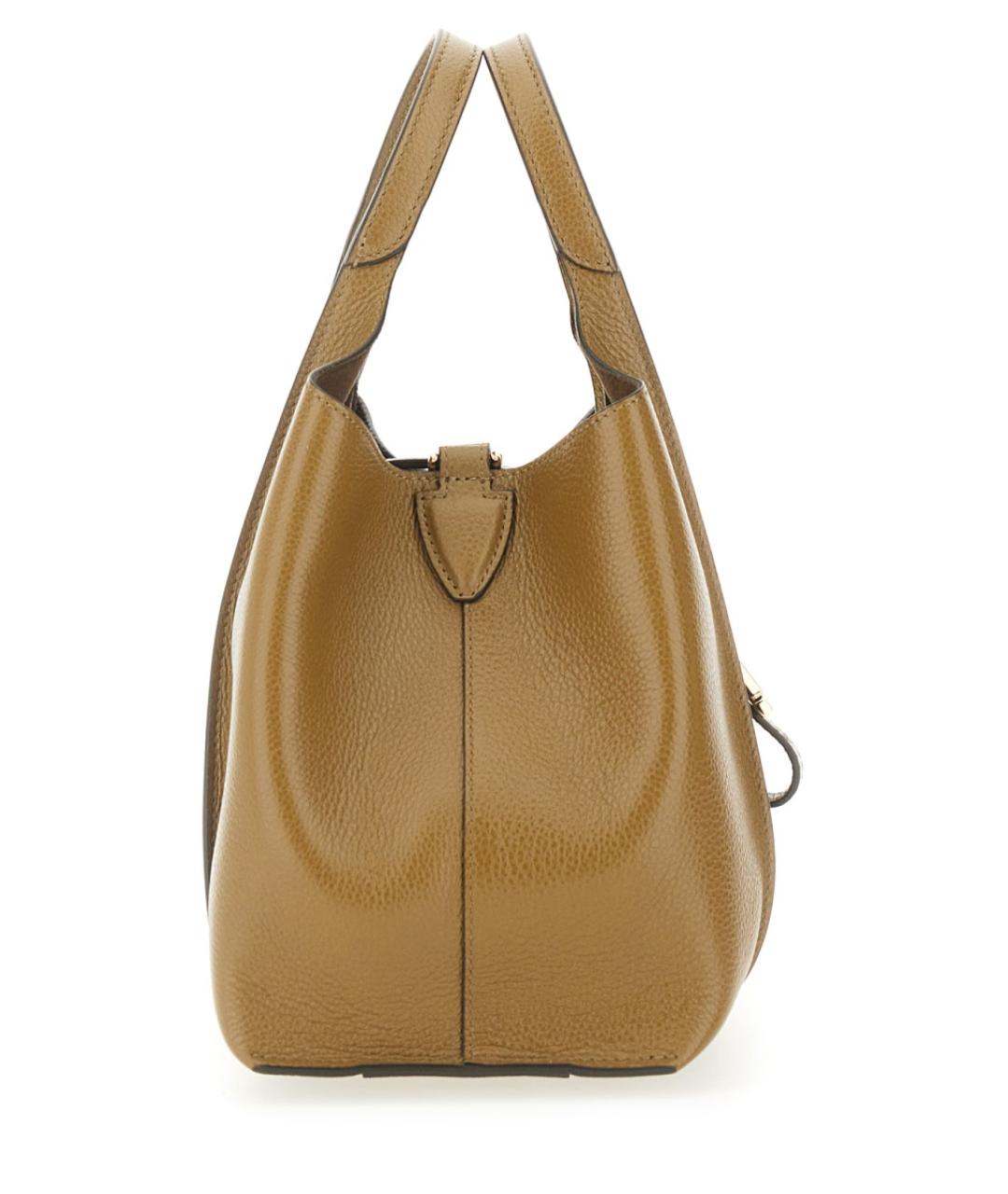 TOD'S Горчичная кожаная сумка тоут, фото 5