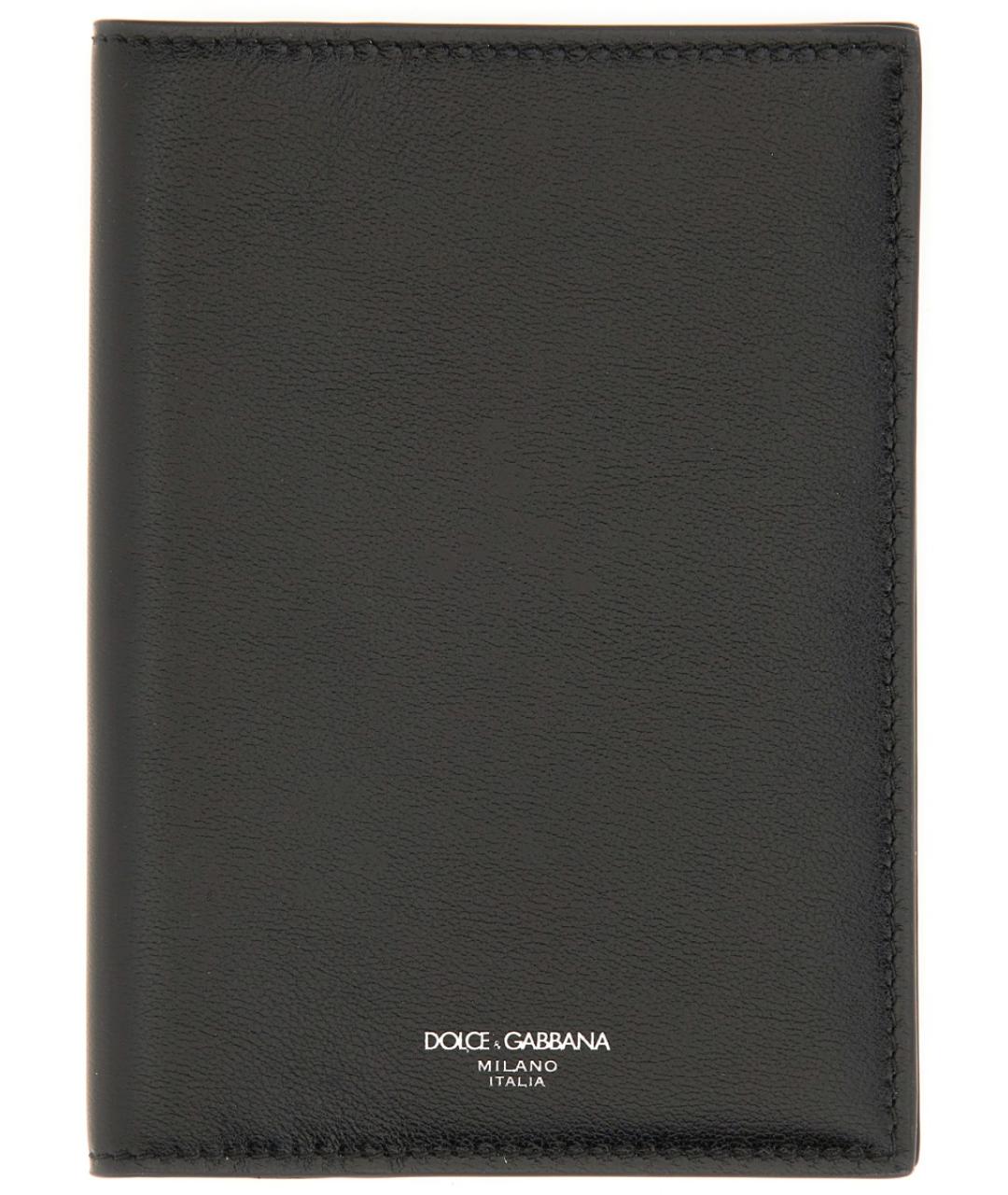 DOLCE&GABBANA Черный кожаный кошелек, фото 1