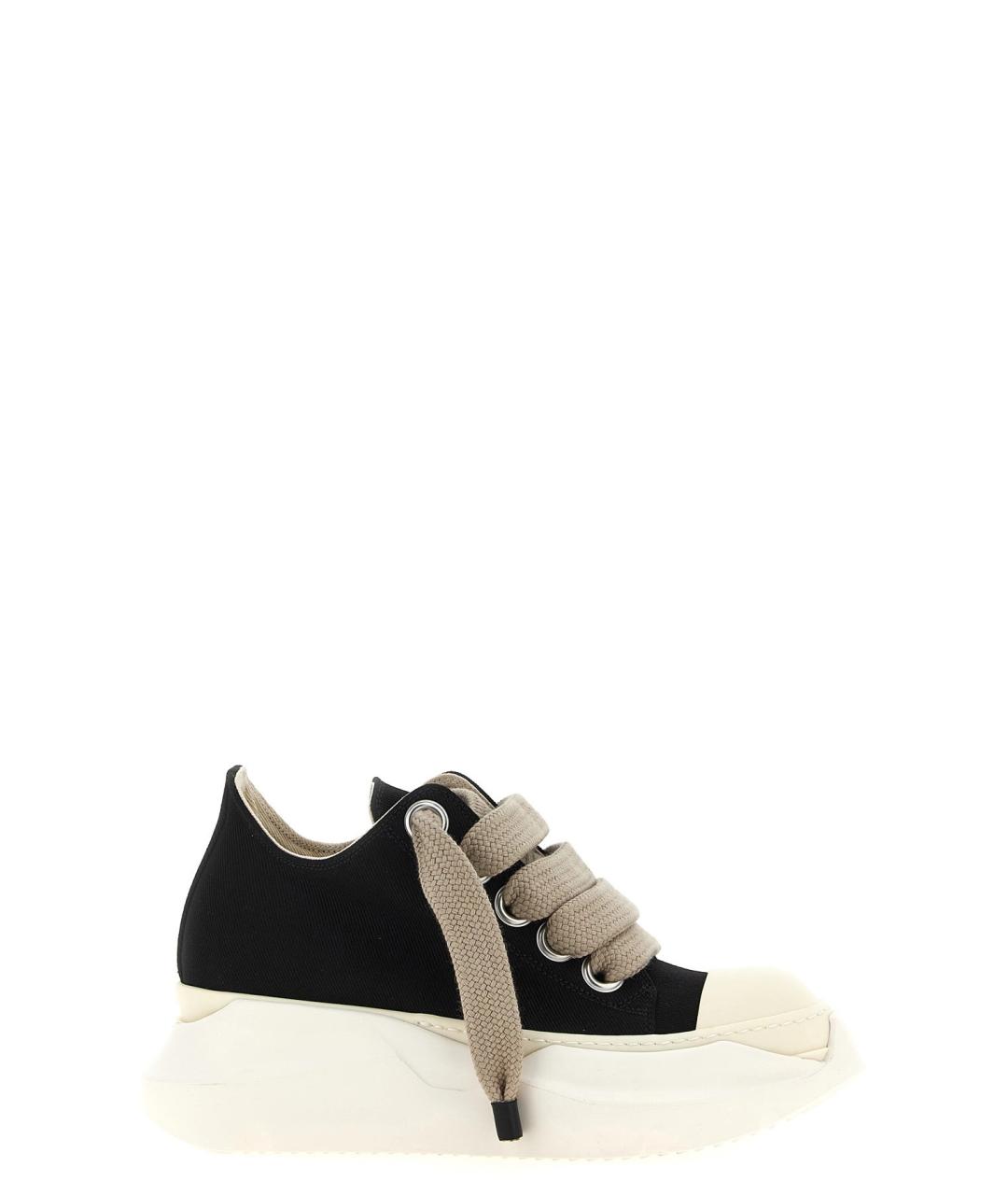RICK OWENS DRKSHDW Черные текстильные низкие кроссовки / кеды, фото 1