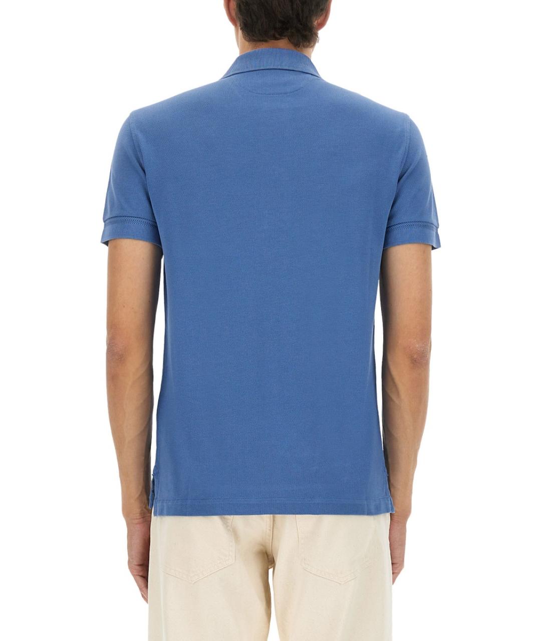 TOM FORD Синее поло с коротким рукавом, фото 3