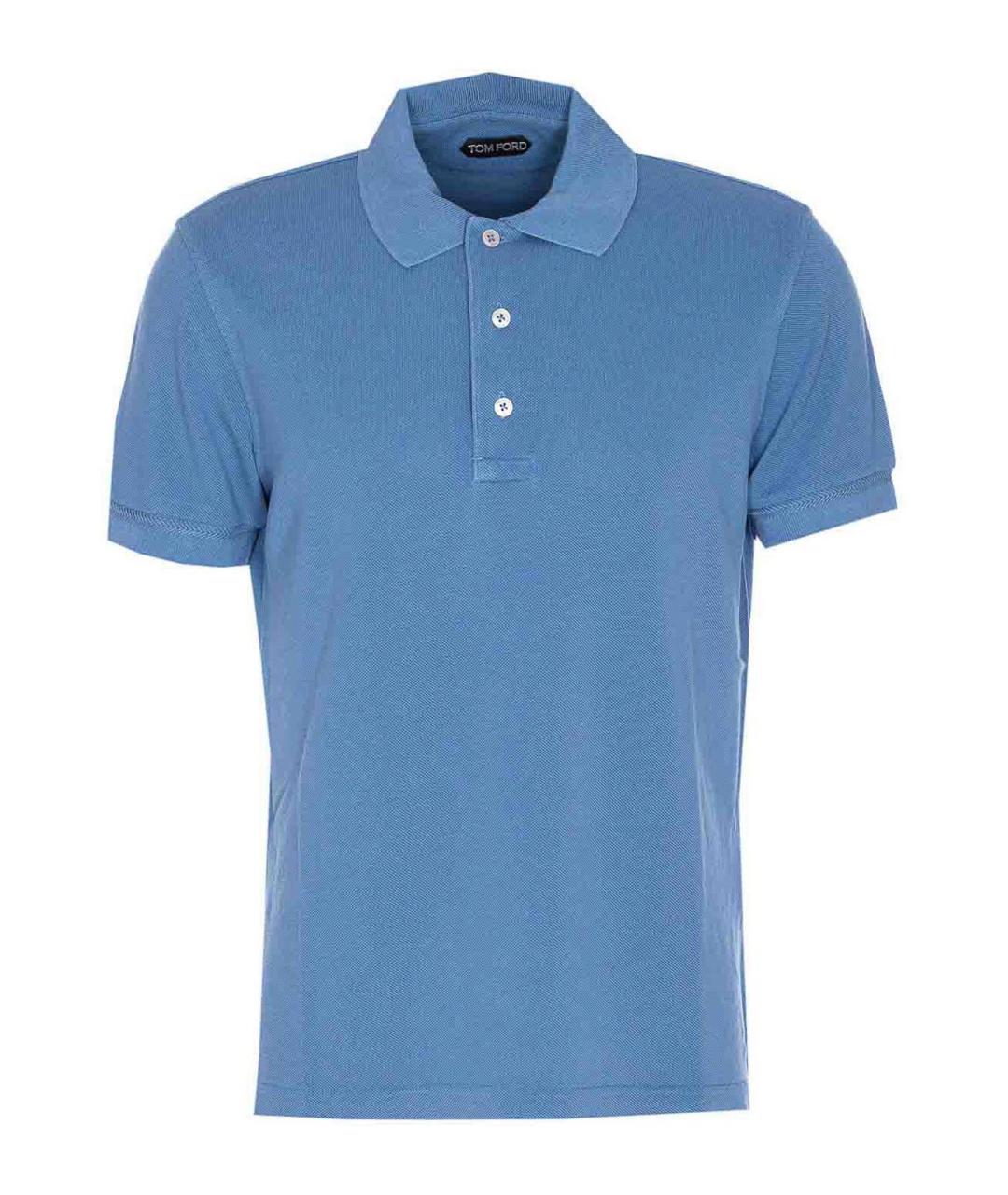 TOM FORD Синее поло с коротким рукавом, фото 1