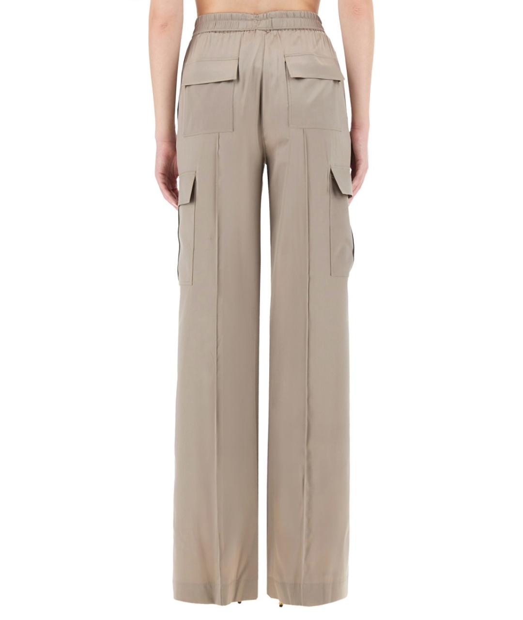TOM FORD Бежевые шелковые прямые брюки, фото 4