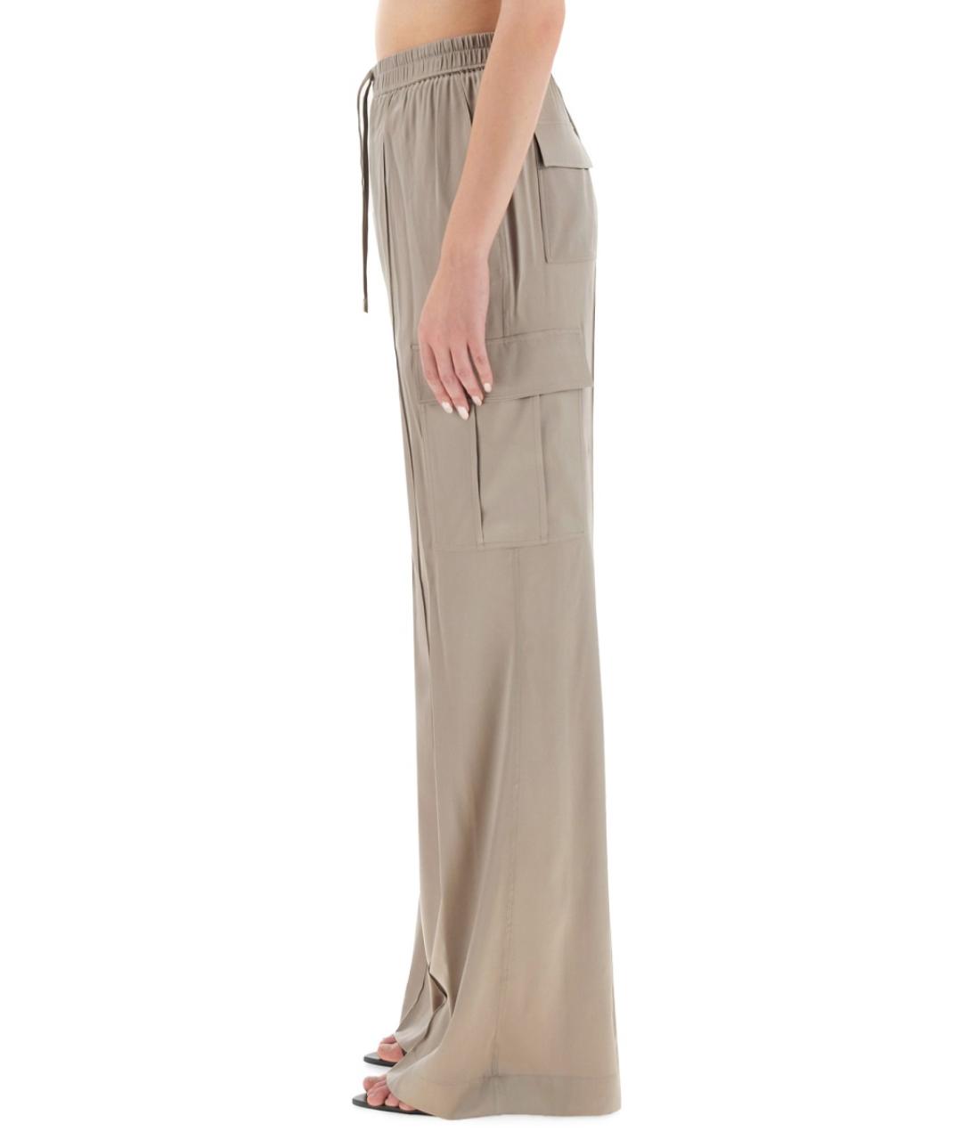 TOM FORD Бежевые шелковые прямые брюки, фото 3