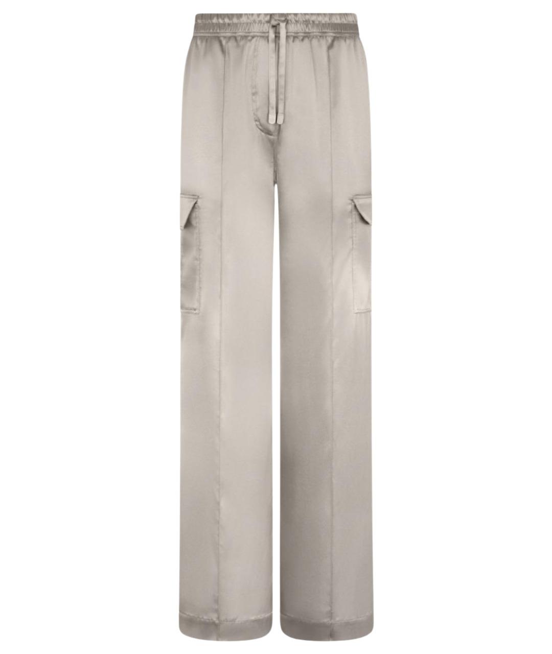 TOM FORD Бежевые шелковые прямые брюки, фото 1