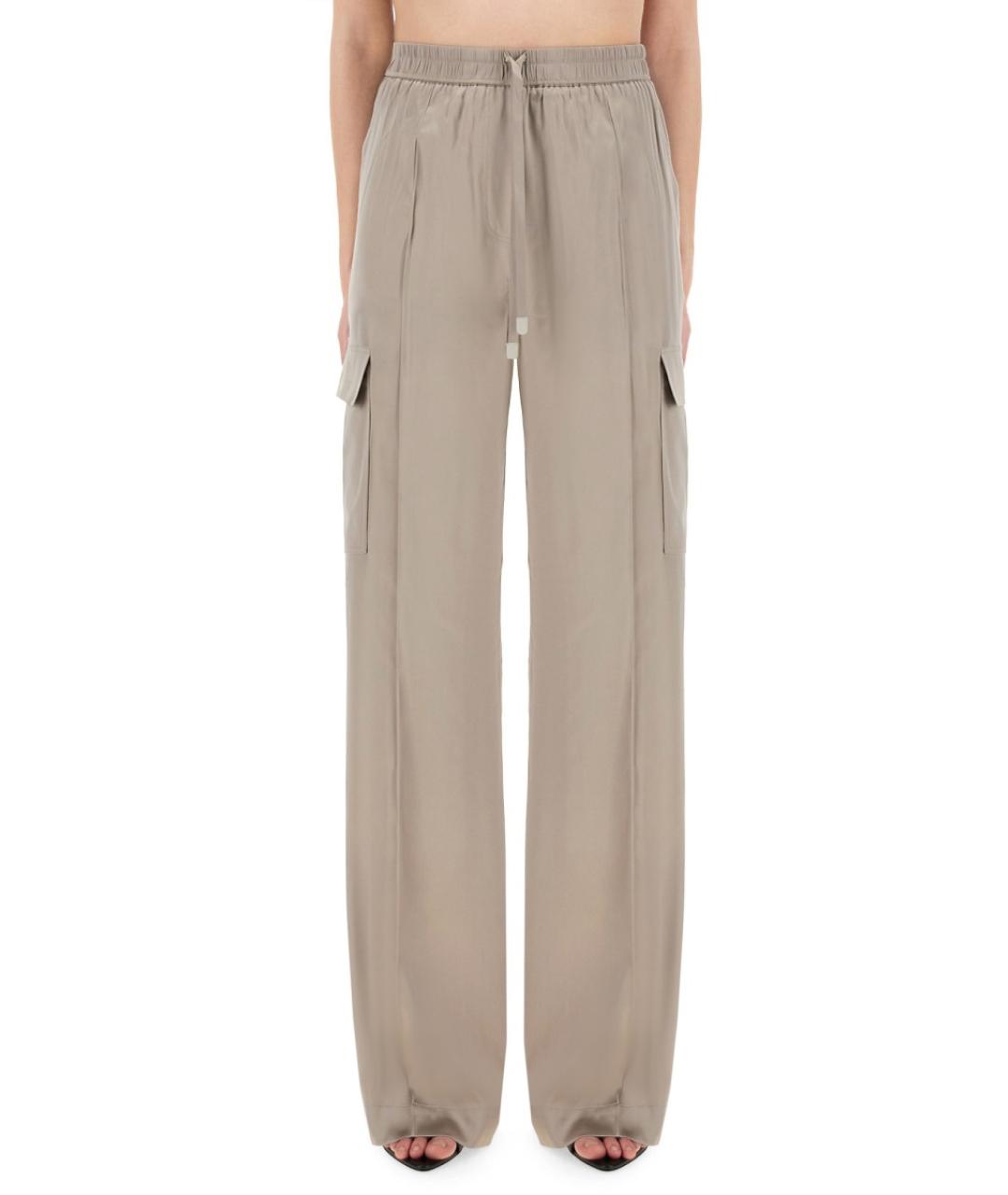 TOM FORD Бежевые шелковые прямые брюки, фото 2