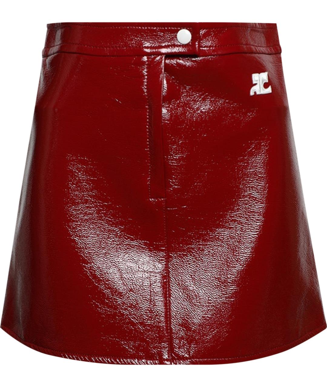 COURREGES Красная хлопковая юбка мини, фото 1