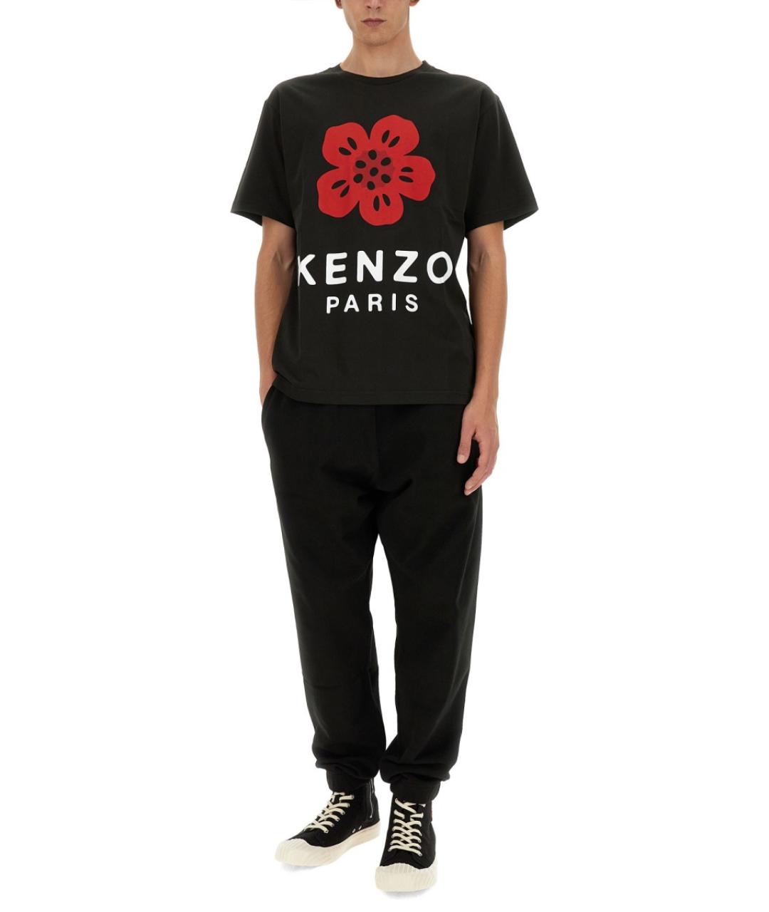 KENZO Черная хлопковая футболка, фото 3