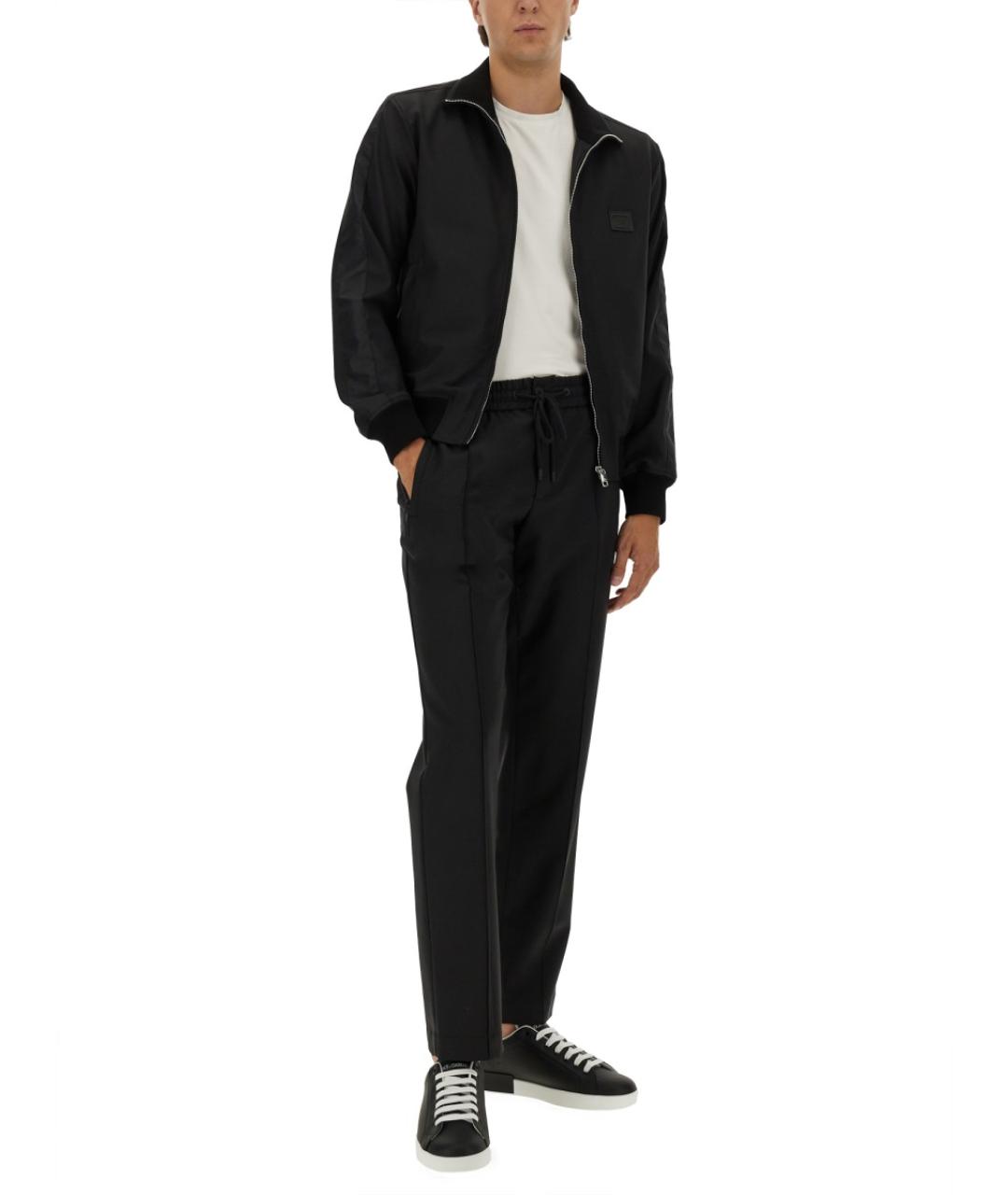 DOLCE&GABBANA Черные полиэстеровые повседневные брюки, фото 3