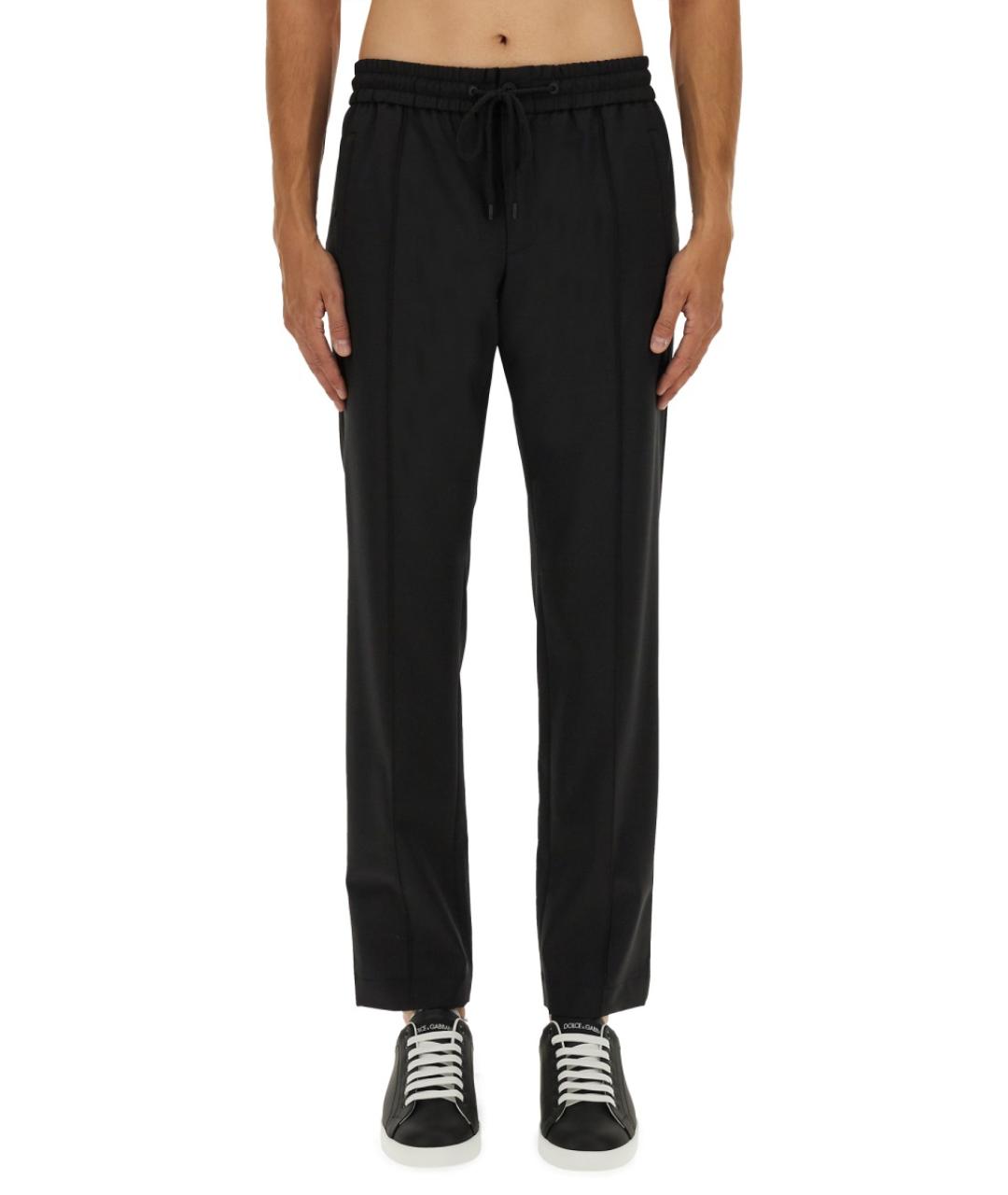 DOLCE&GABBANA Черные полиэстеровые повседневные брюки, фото 2