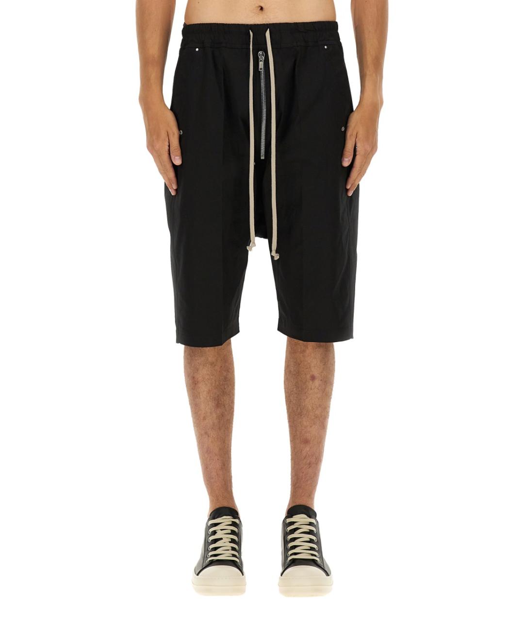 RICK OWENS Черные хлопковые шорты, фото 2