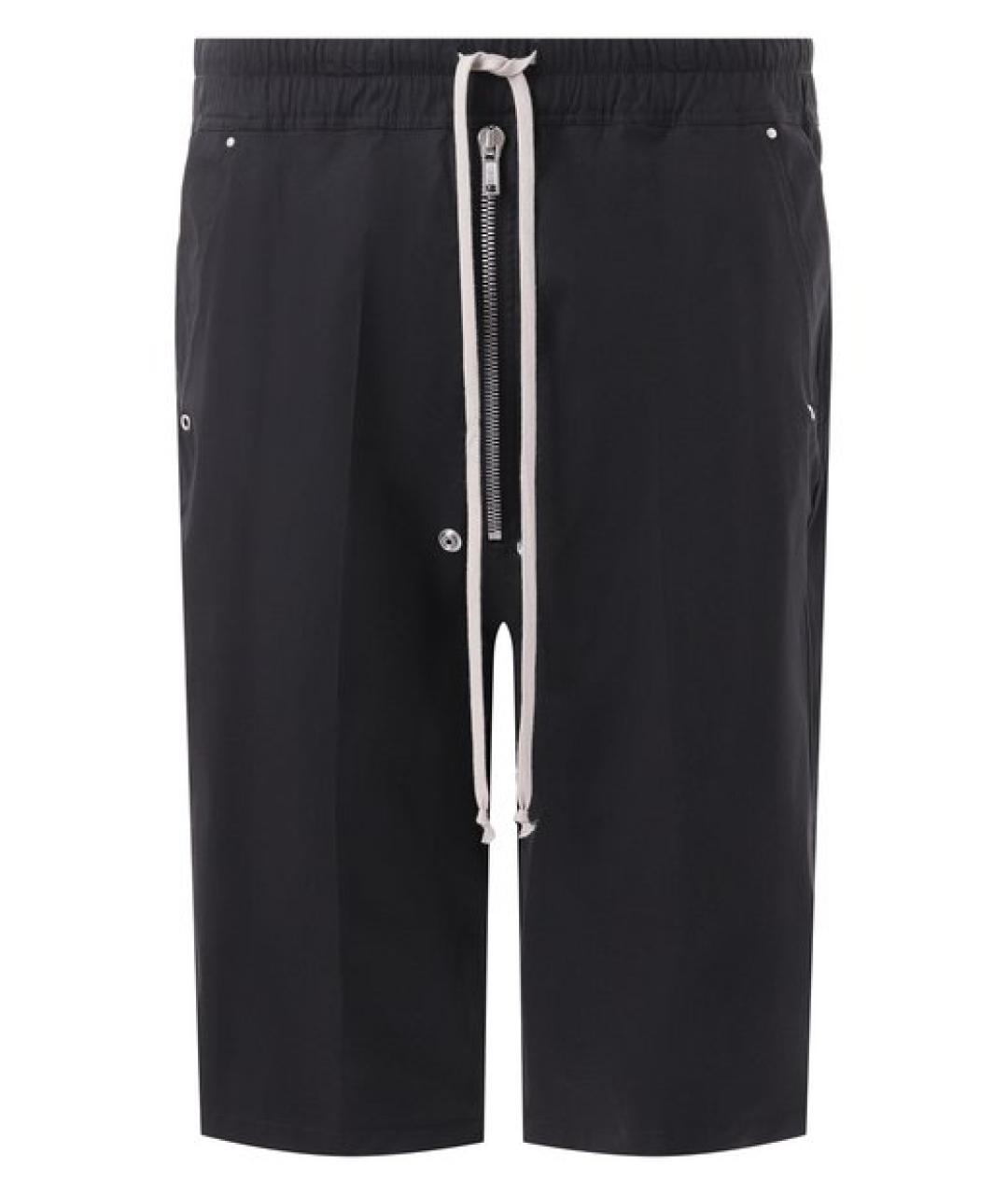 RICK OWENS Черные хлопковые шорты, фото 1