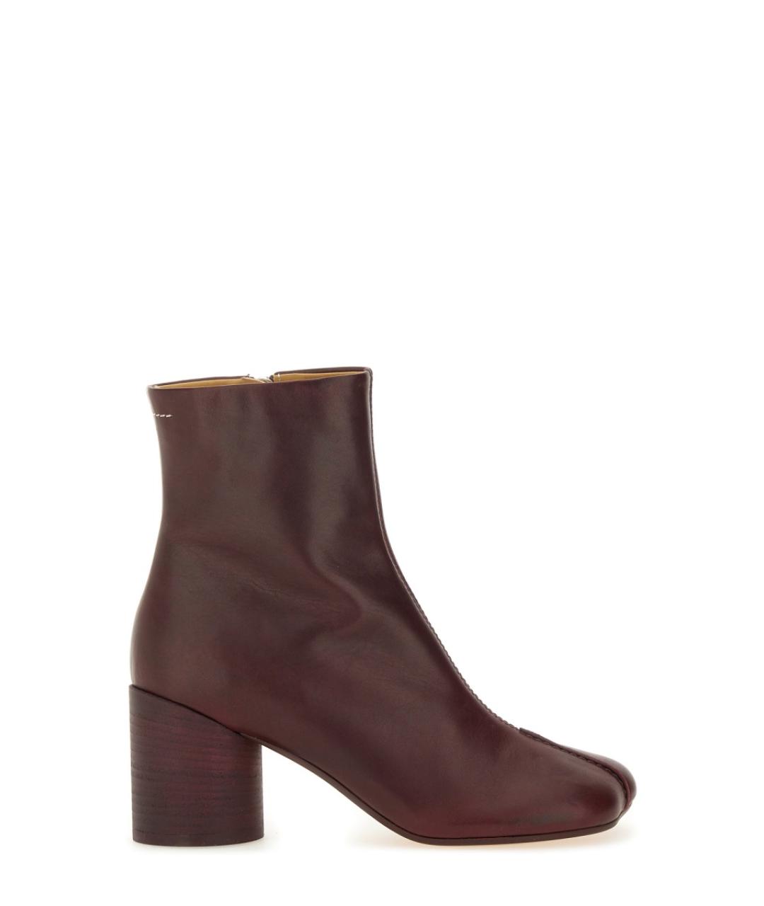 MM6 MAISON MARGIELA Бордовые кожаные ботинки, фото 1