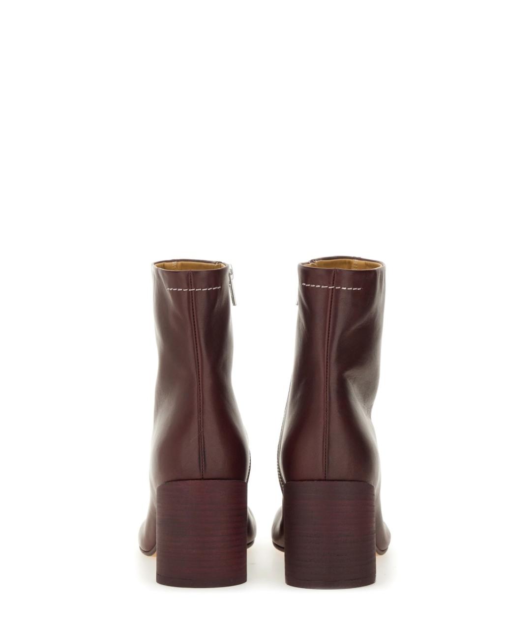 MM6 MAISON MARGIELA Бордовые кожаные ботинки, фото 3